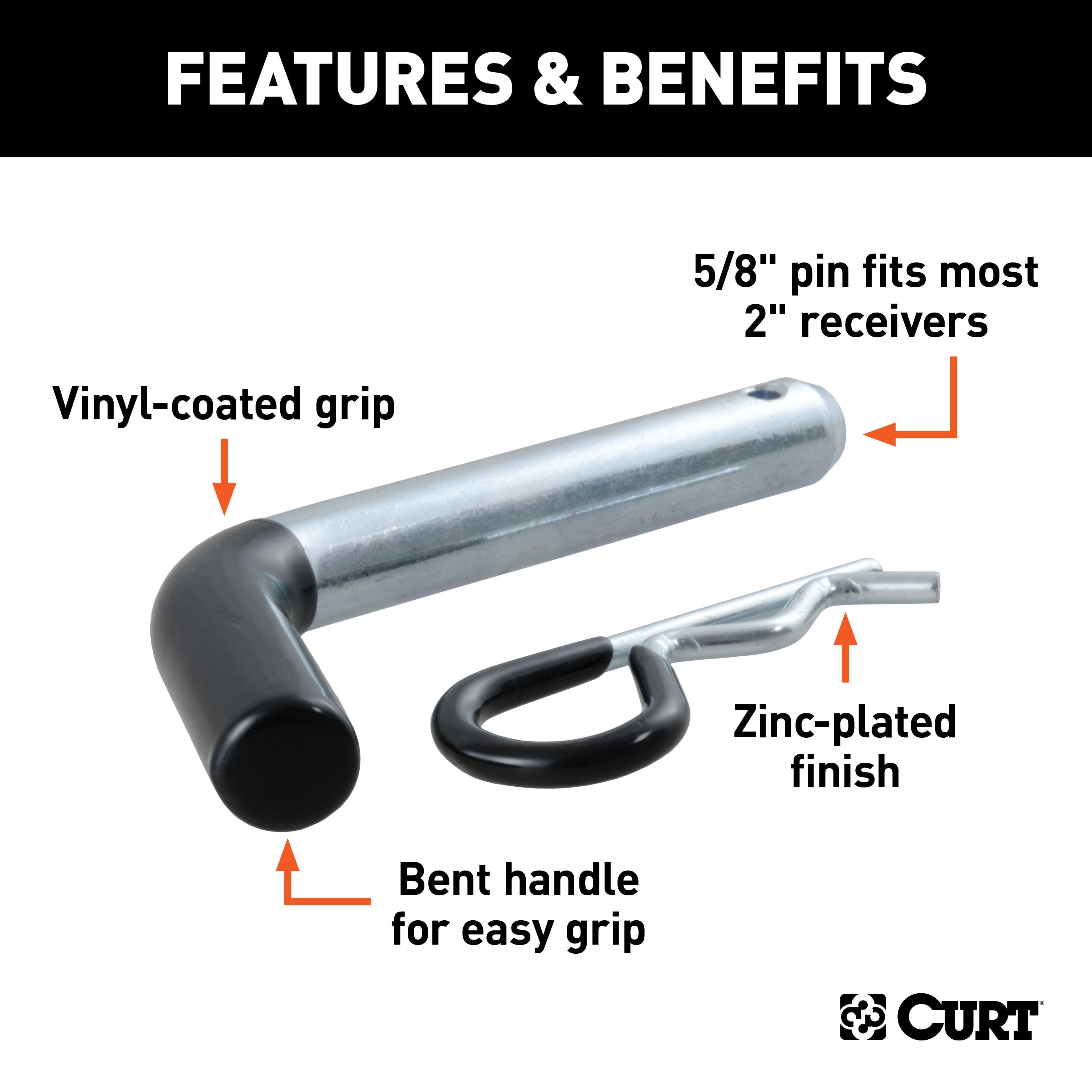 Hitch Pins and Clips,Fits 2 Inch Hitch