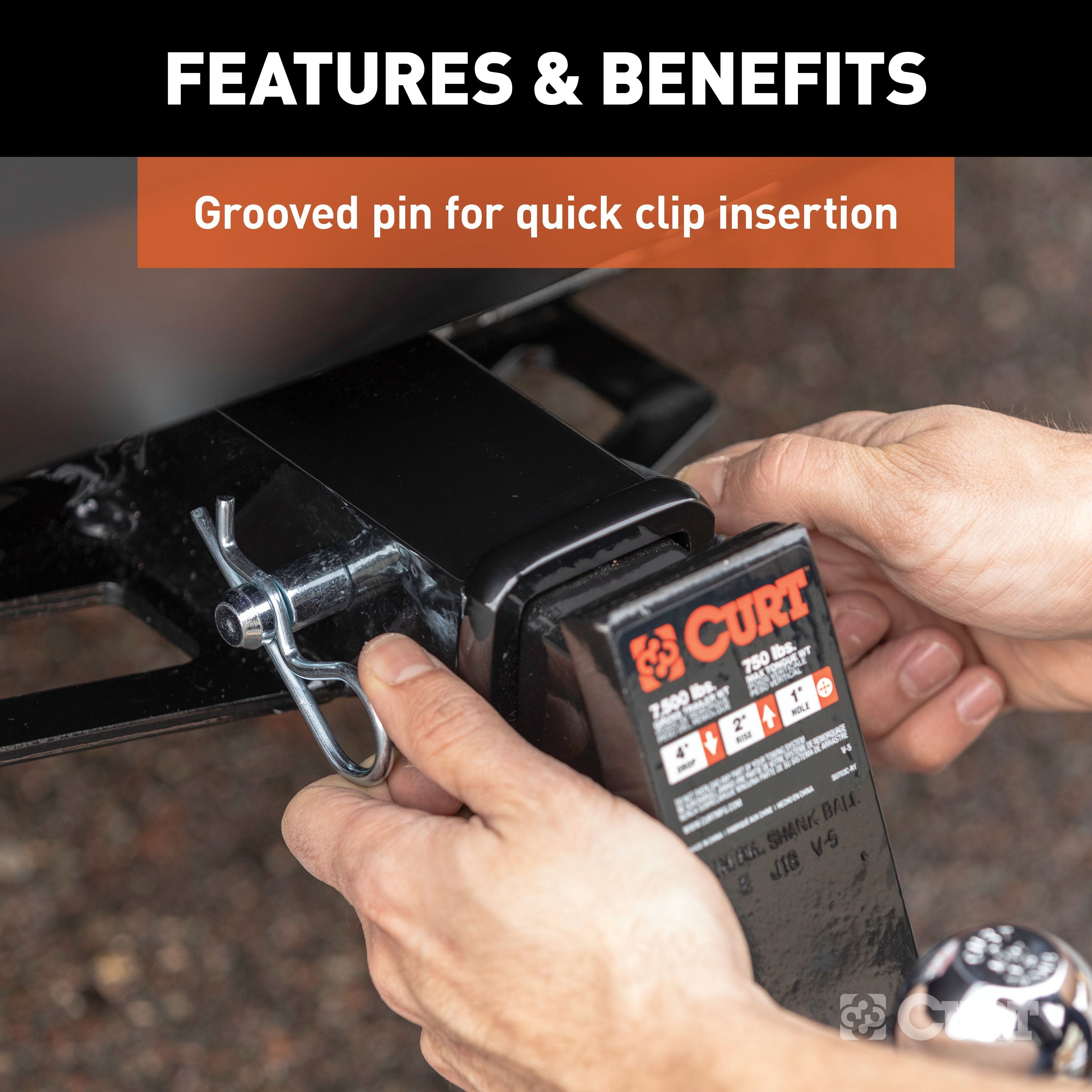 Hitch Pins and Clips,Fits 2-1/2 Inch Hitch