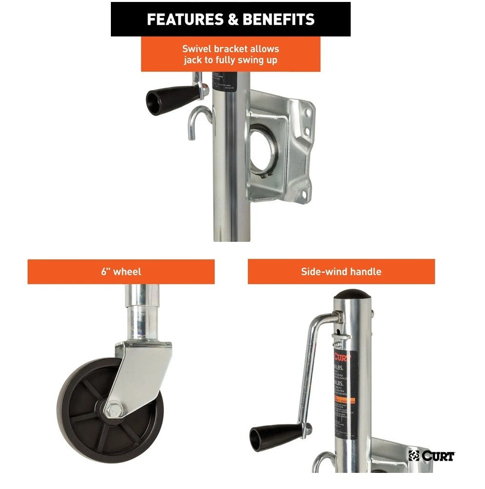Boat Trailer Jacks,Snap-Ring Style Swivel Bracket Jack