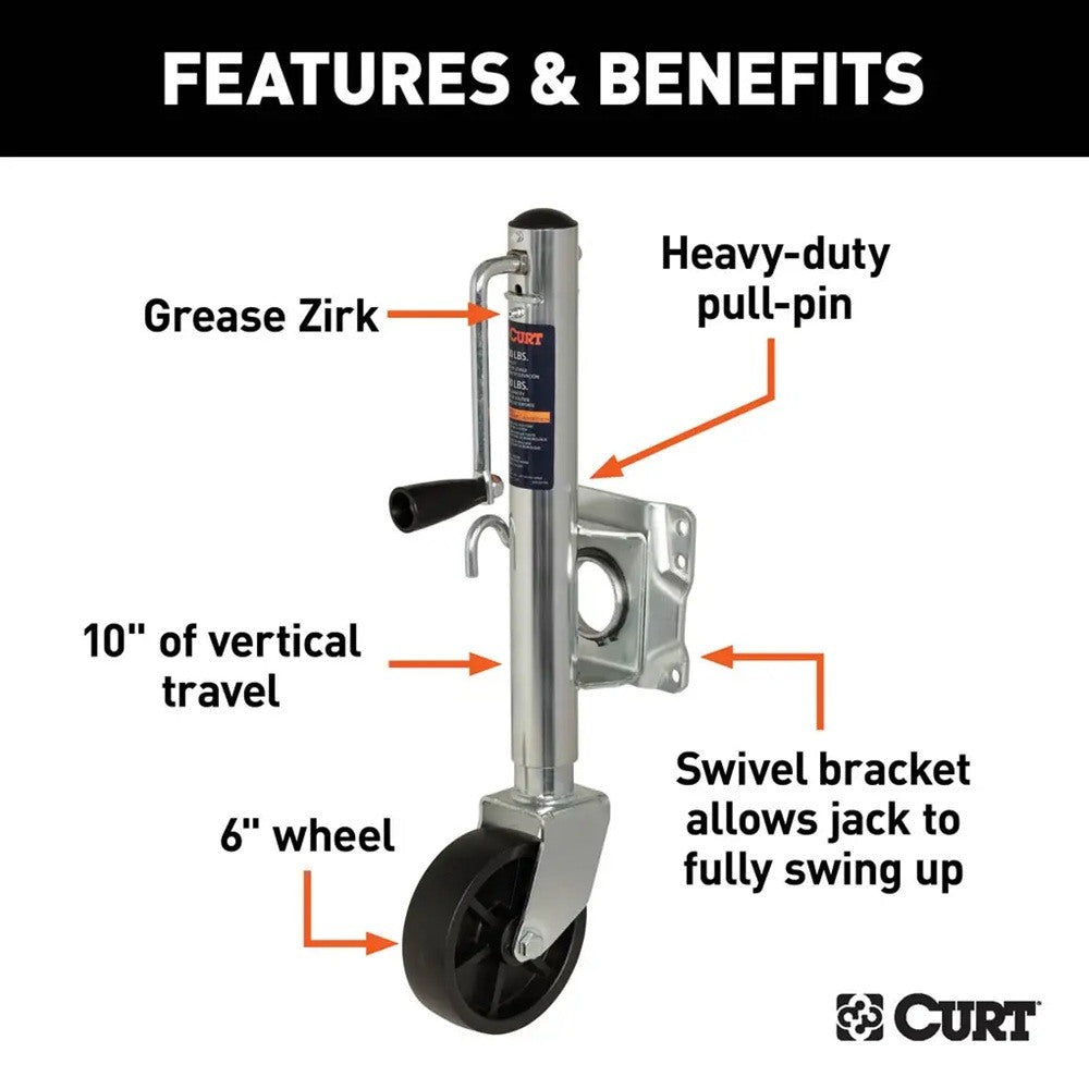 Boat Trailer Jacks,Snap-Ring Style Swivel Bracket Jack