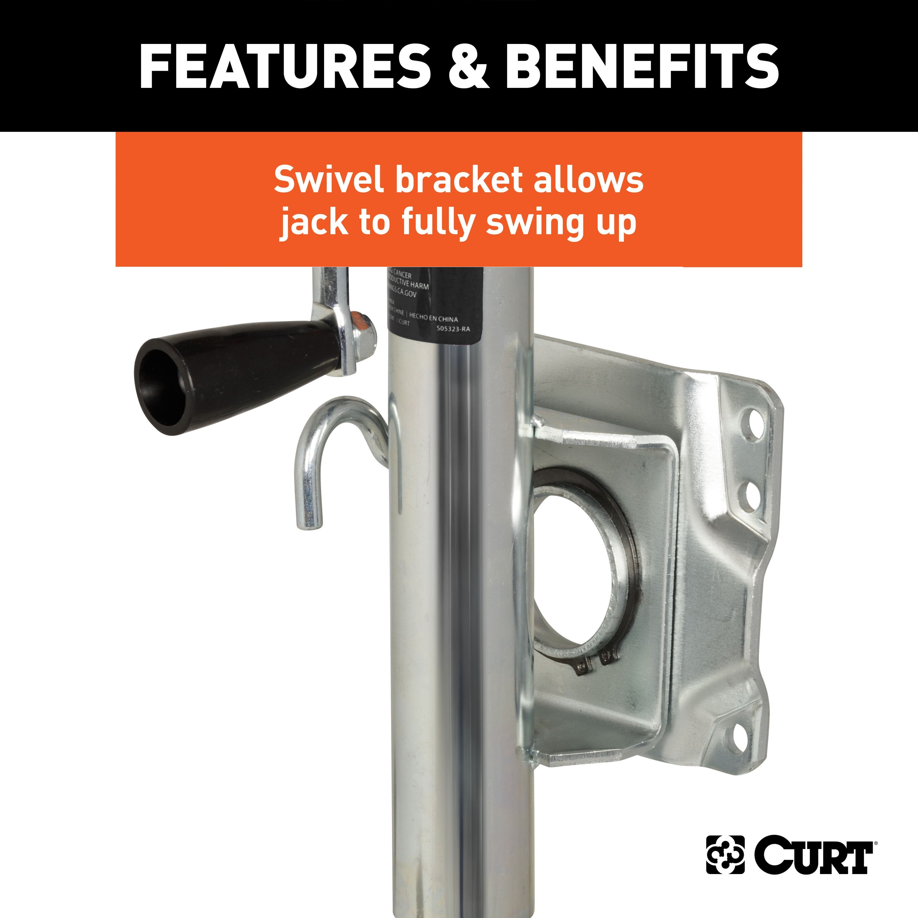 Boat Trailer Jacks,Snap-Ring Style Swivel Bracket Jack