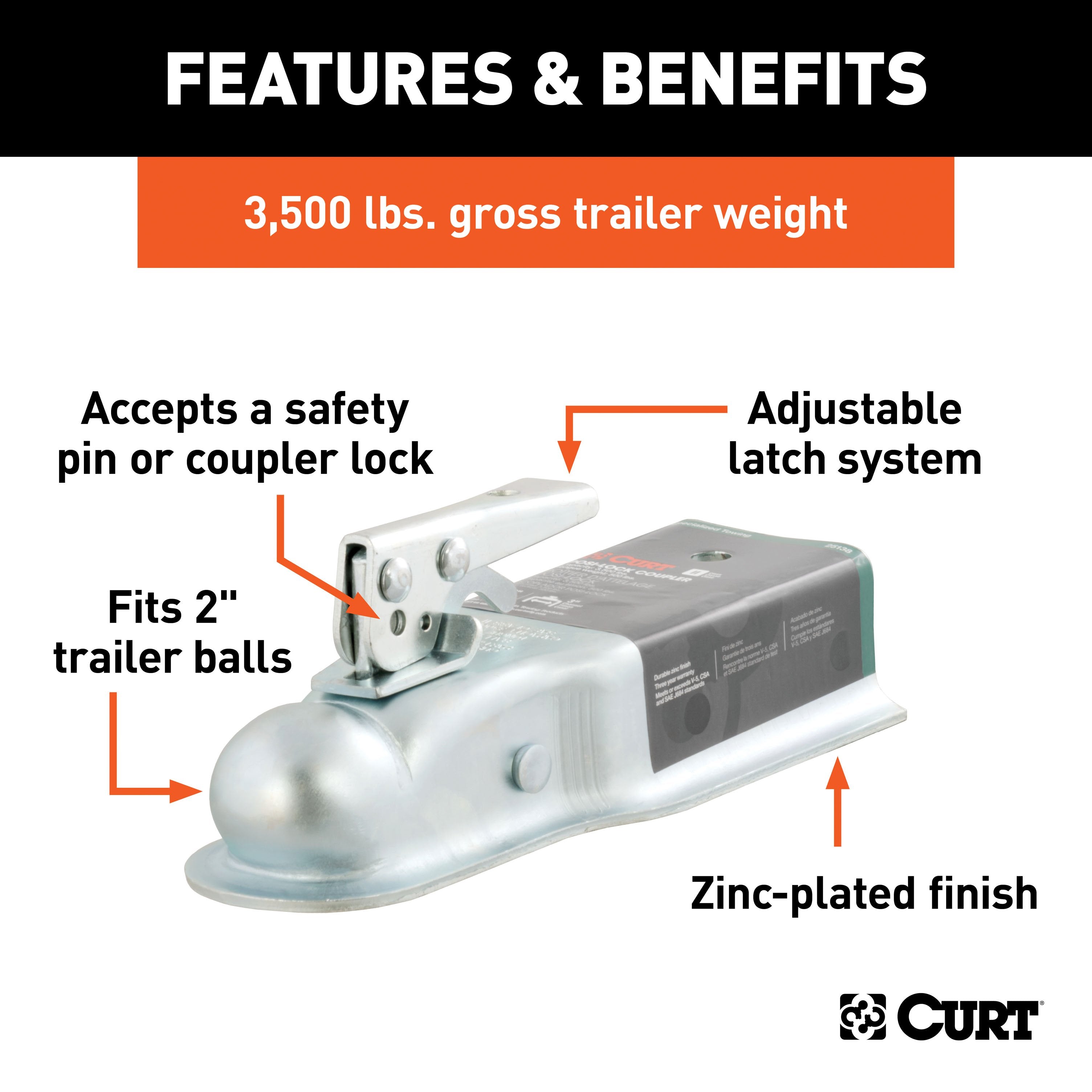 Trailer Tongue Coupler,Straight Tongue Trailer Coupler