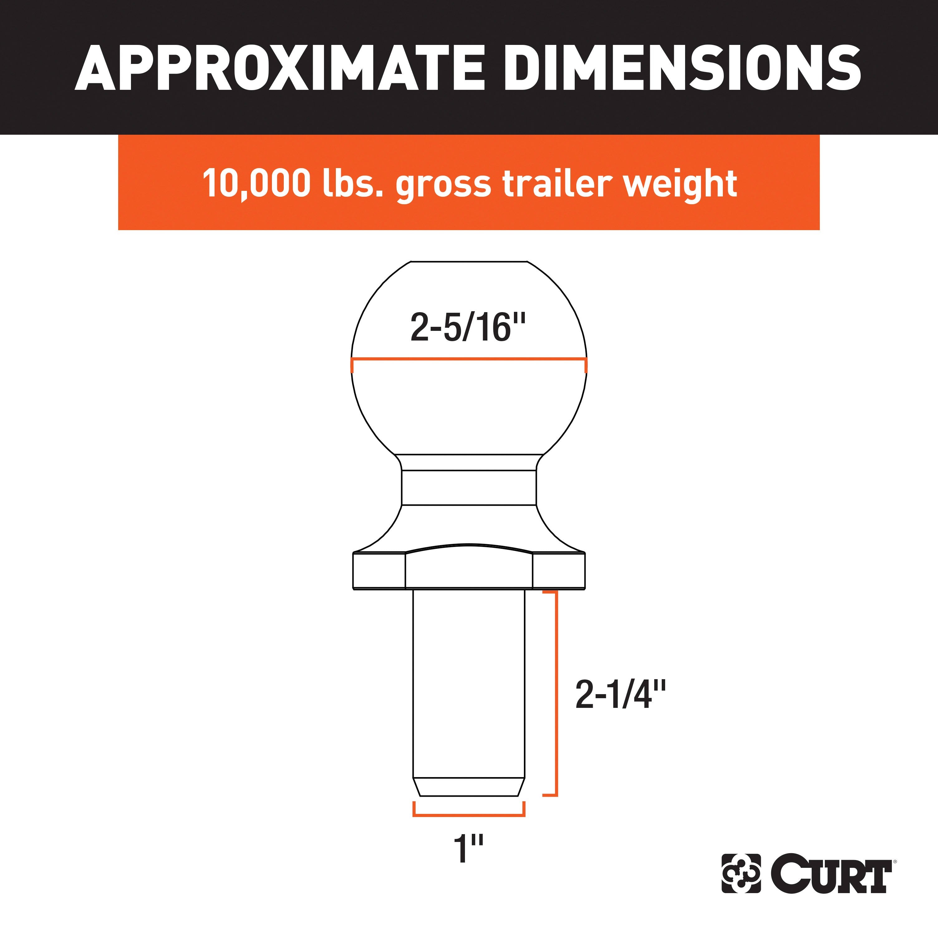 Trailer Hitch Ball,2-5/16 Inch Ball