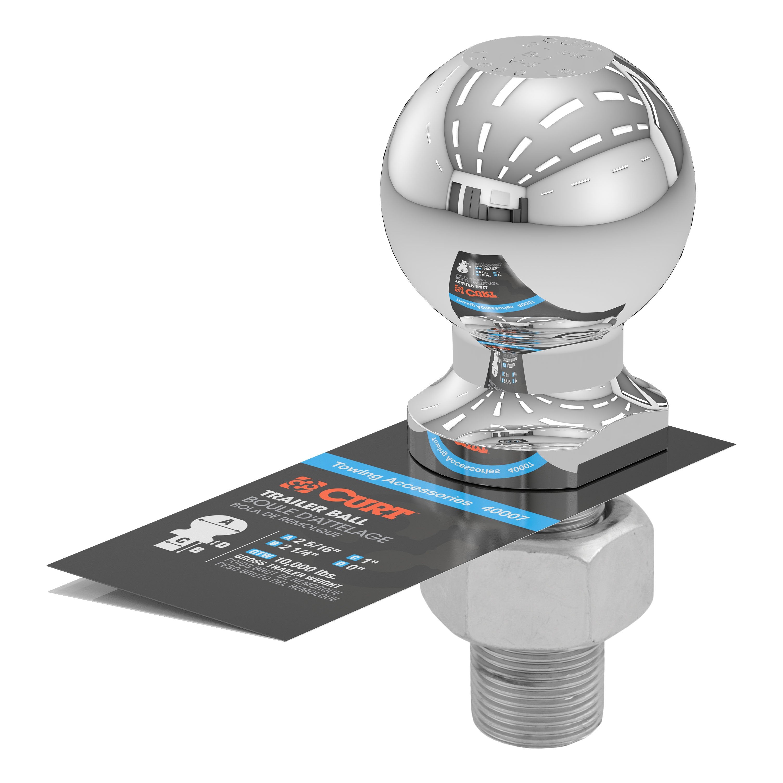 Trailer Hitch Ball,2-5/16 Inch Ball