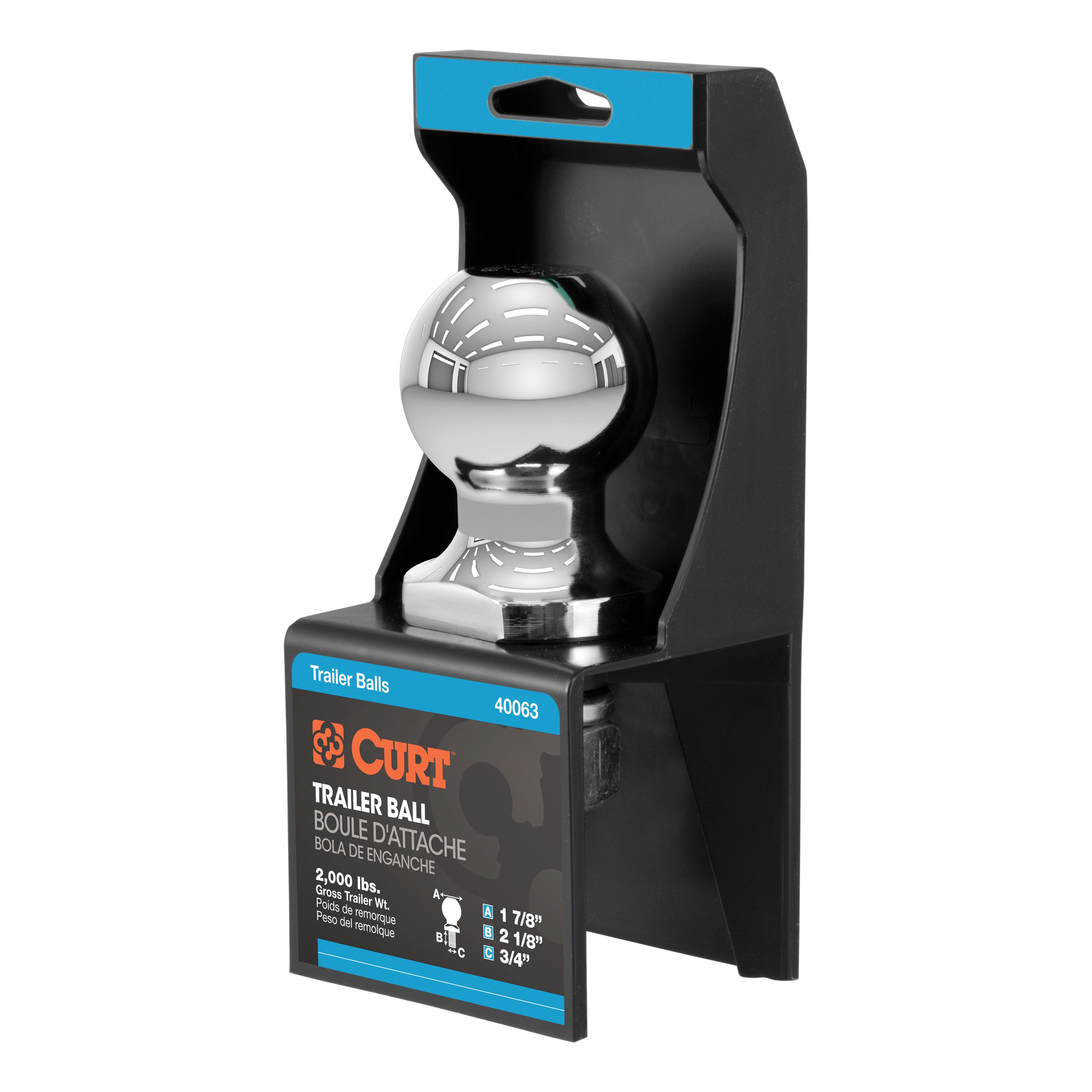 Trailer Hitch Ball,1-7/8 Inch Ball