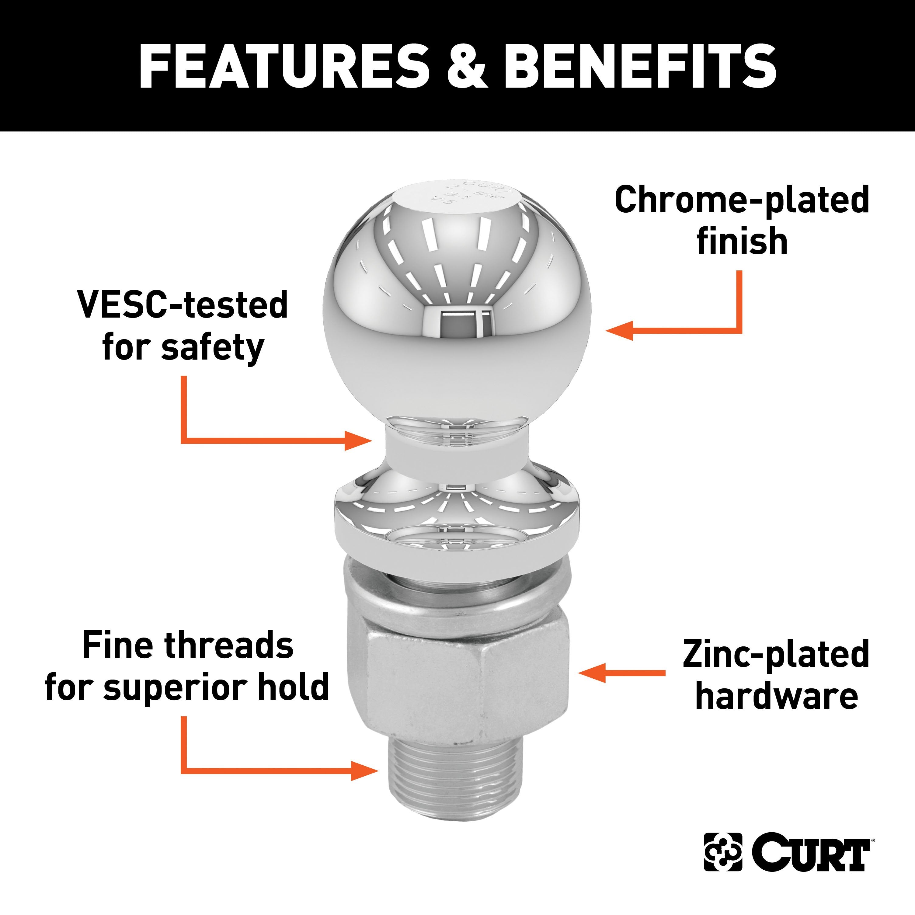 Trailer Hitch Ball,2 Inch Ball