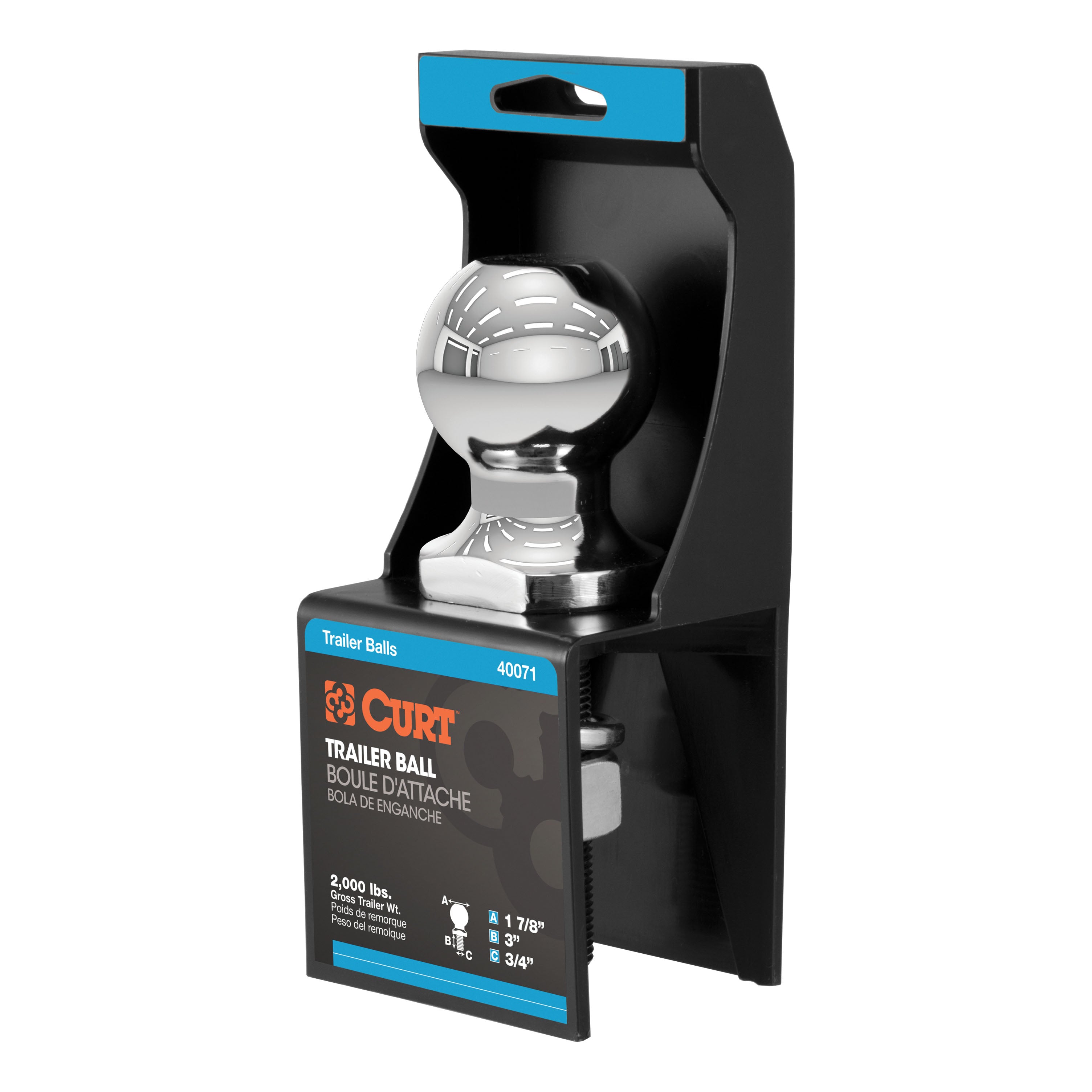 Trailer Hitch Ball,1-7/8 Inch Ball