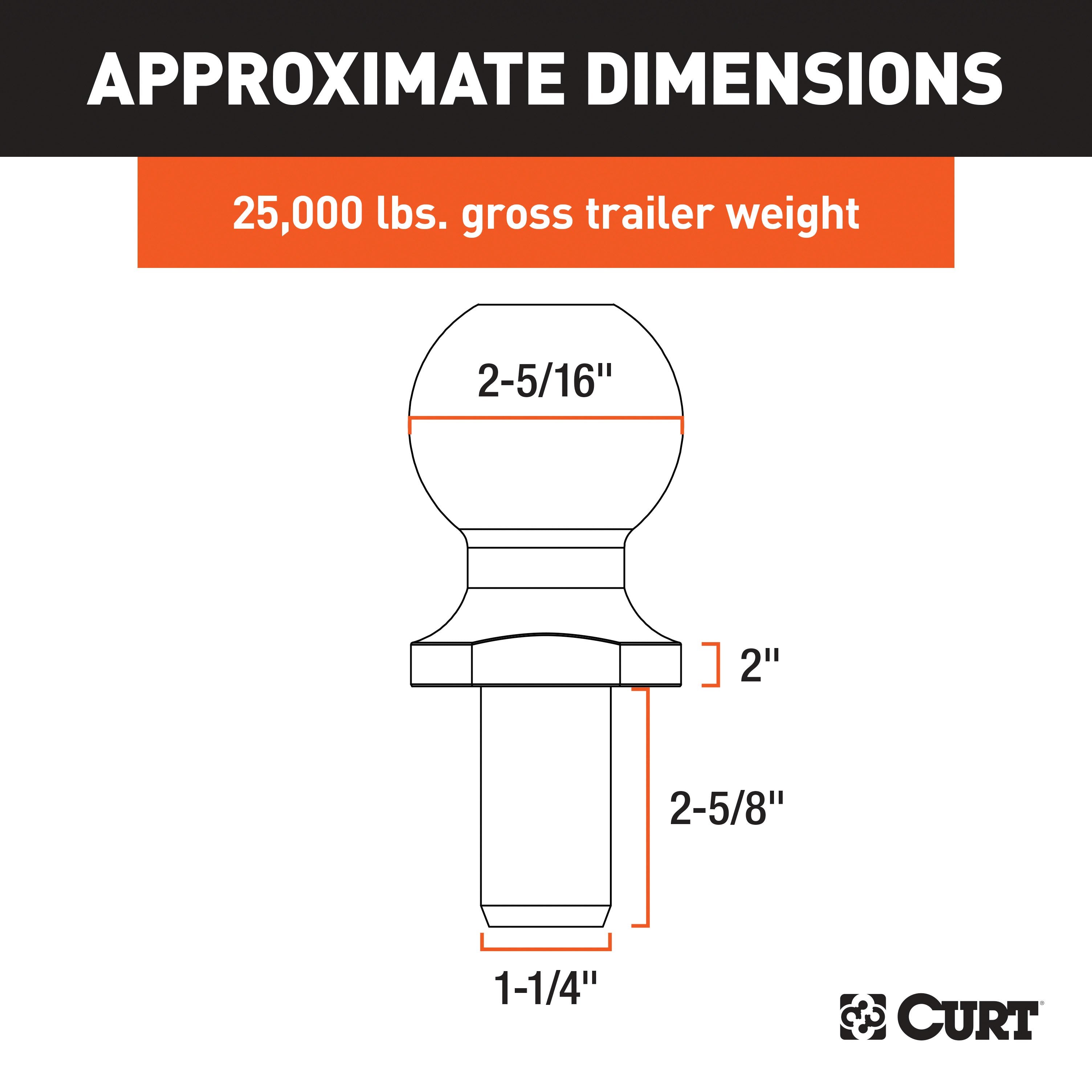 Trailer Hitch Ball,2-5/16 Inch Ball