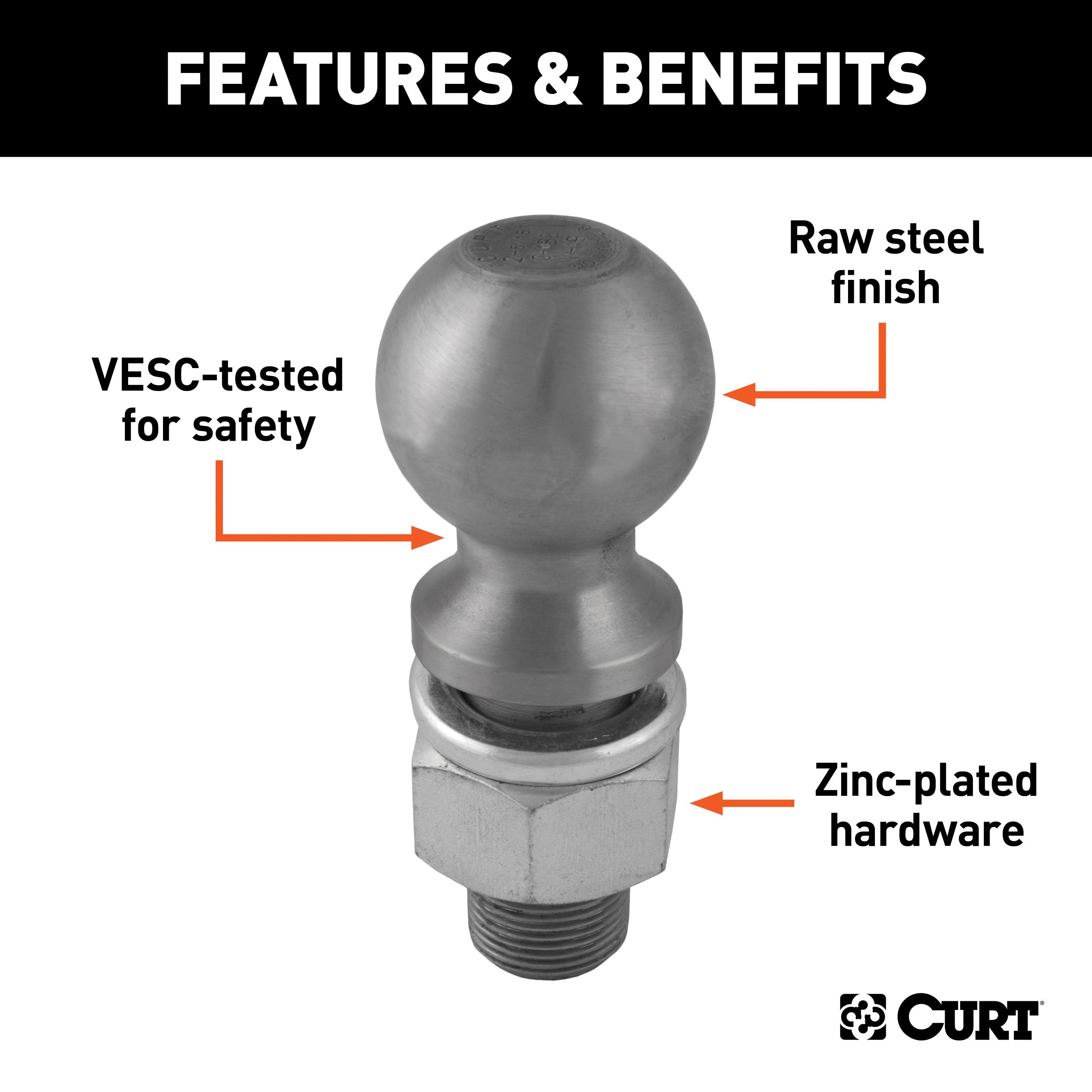 Trailer Hitch Ball,2-5/16 Inch Ball
