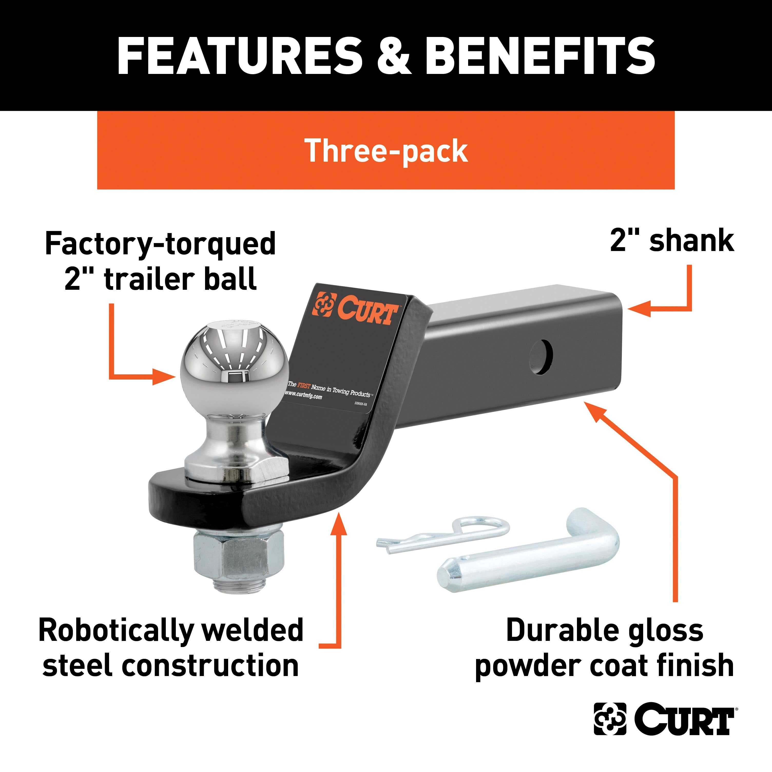 Trailer Hitch Ball Mount,Fixed Ball Mount