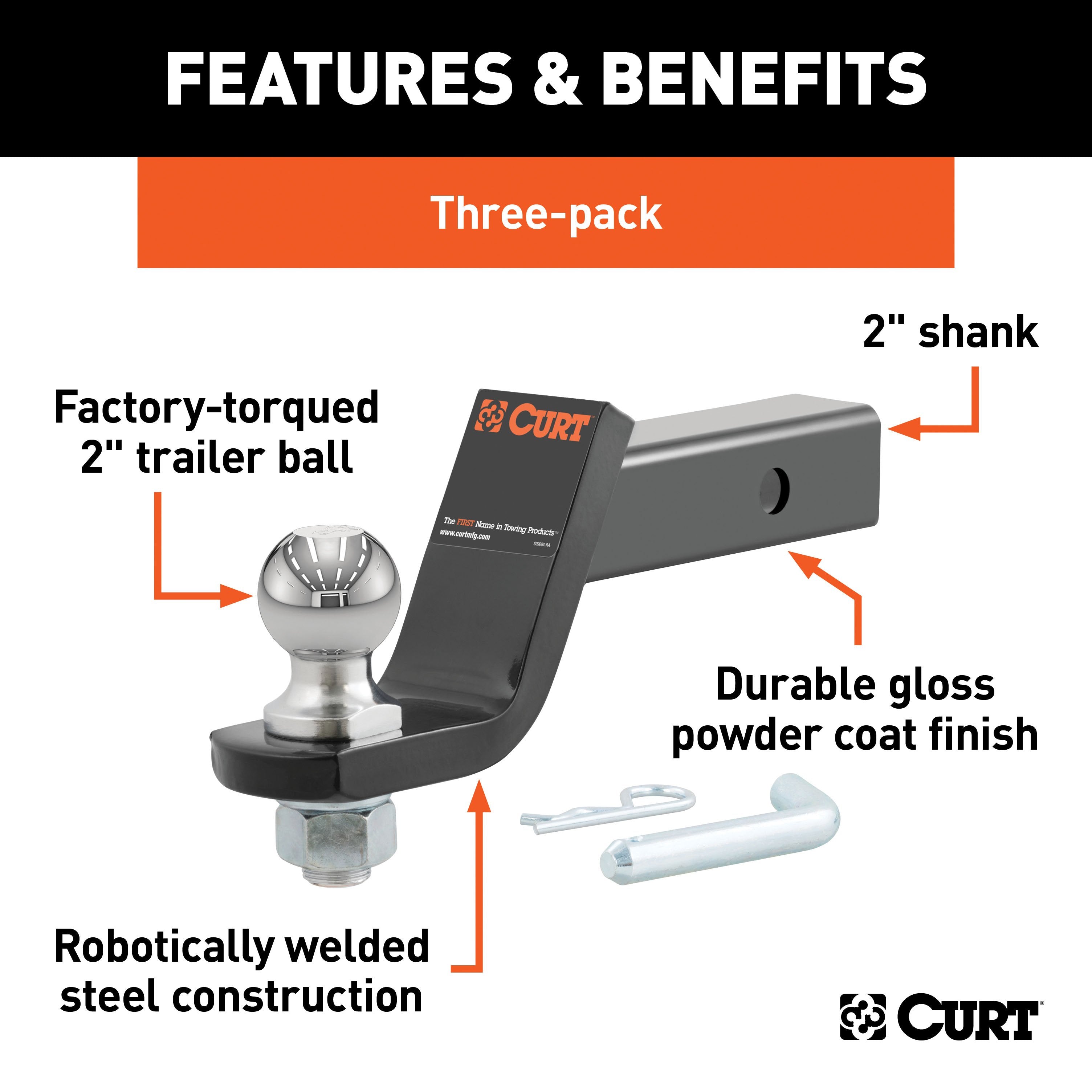 Trailer Hitch Ball Mount,Fixed Ball Mount