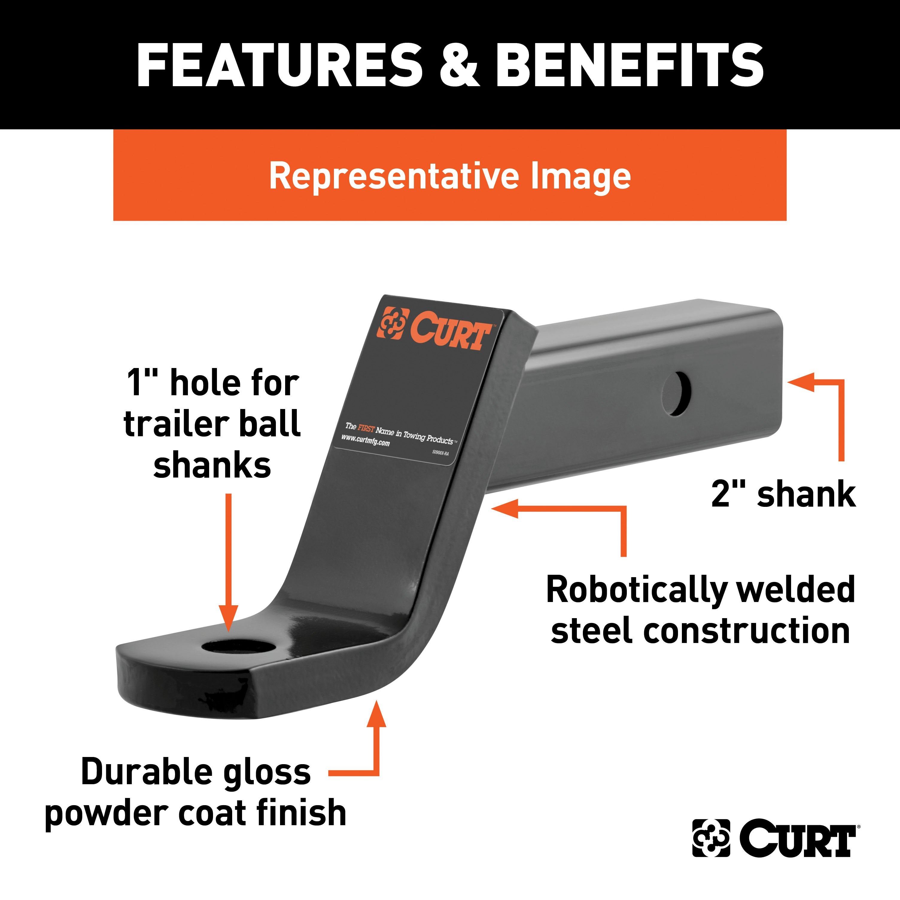 Trailer Hitch Ball Mount,Fixed Ball Mount
