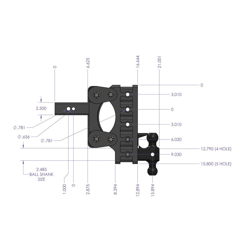 Trailer Hitch Ball Mount,Adjustable Ball Mount