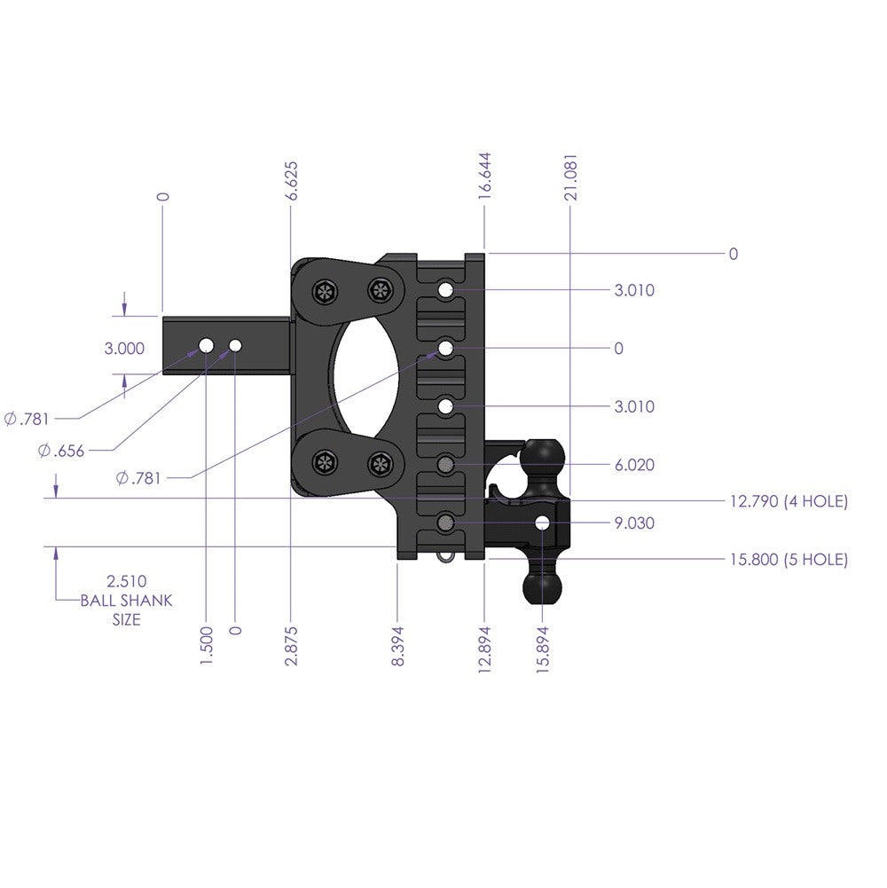 Trailer Hitch Ball Mount,Adjustable Ball Mount