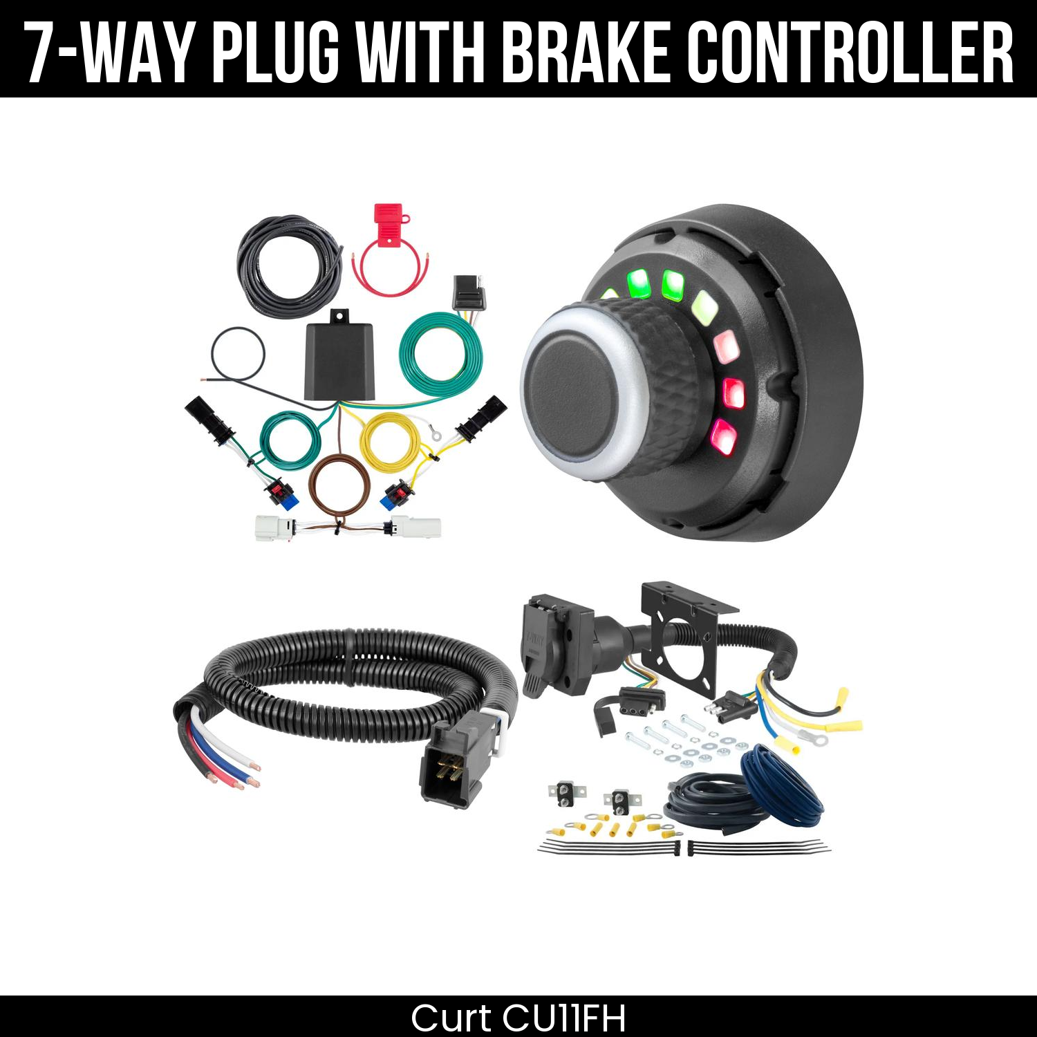 Trailer Wiring 7-Way Plug w/ Bracket , Spectrum Brake Control