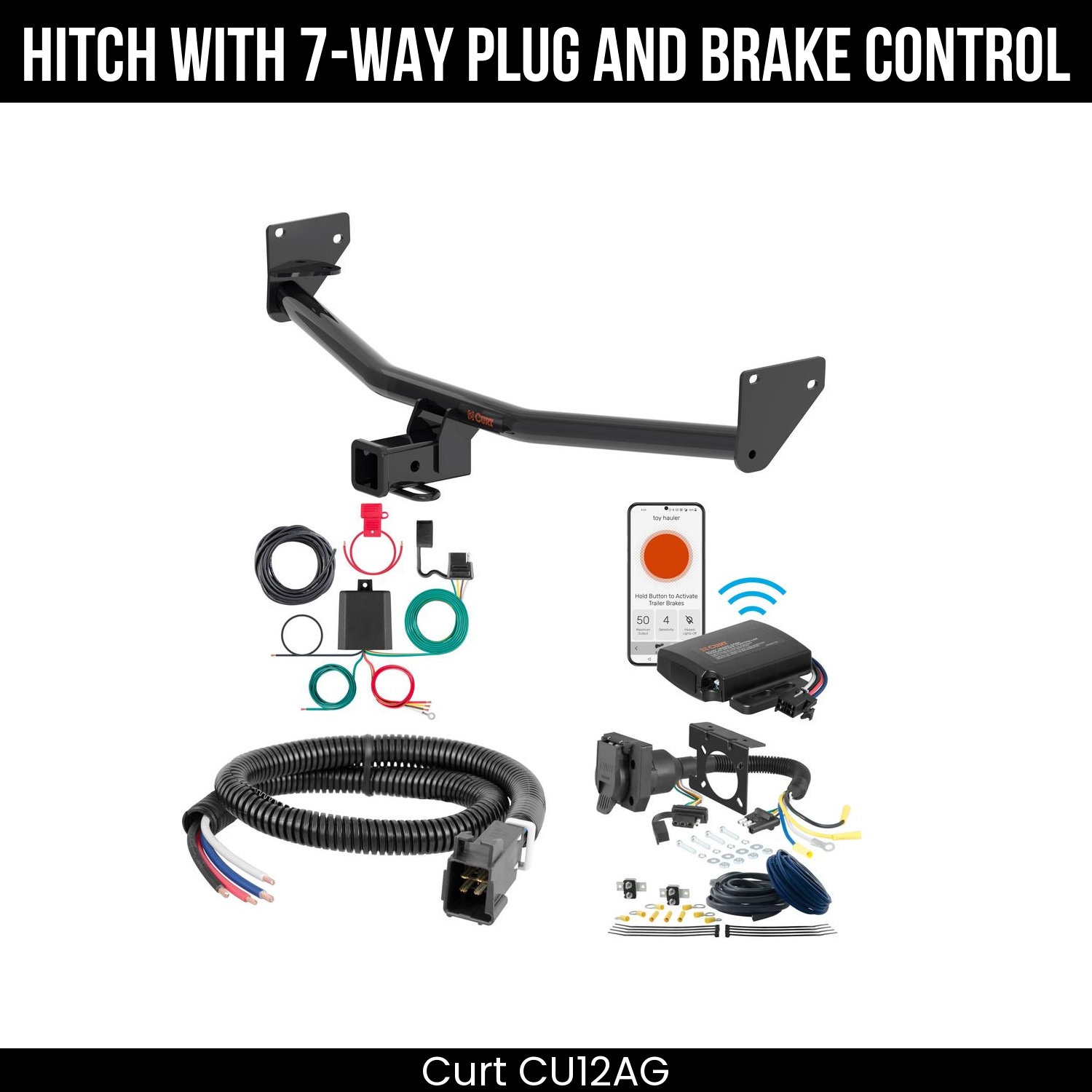 Trailer Hitch , 7-Way , Echo Under-Dash Brake Control