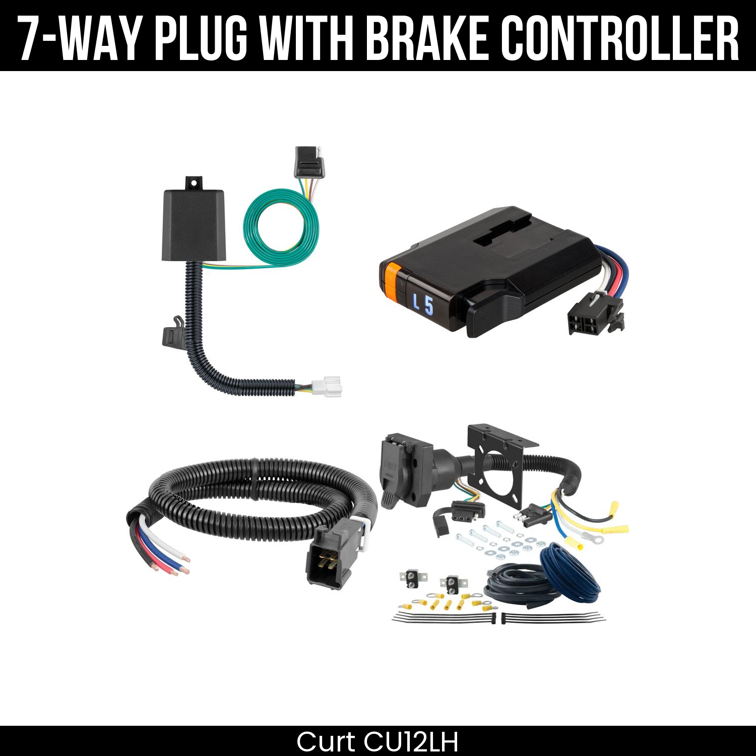 Trailer Wiring 7-Way Plug w/ Bracket , Discovery Next Brake Control