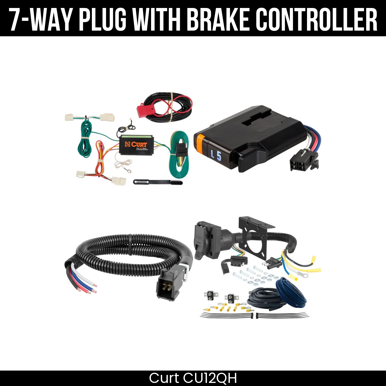 Trailer Wiring 7-Way Plug w/ Bracket , Discovery Next Brake Control