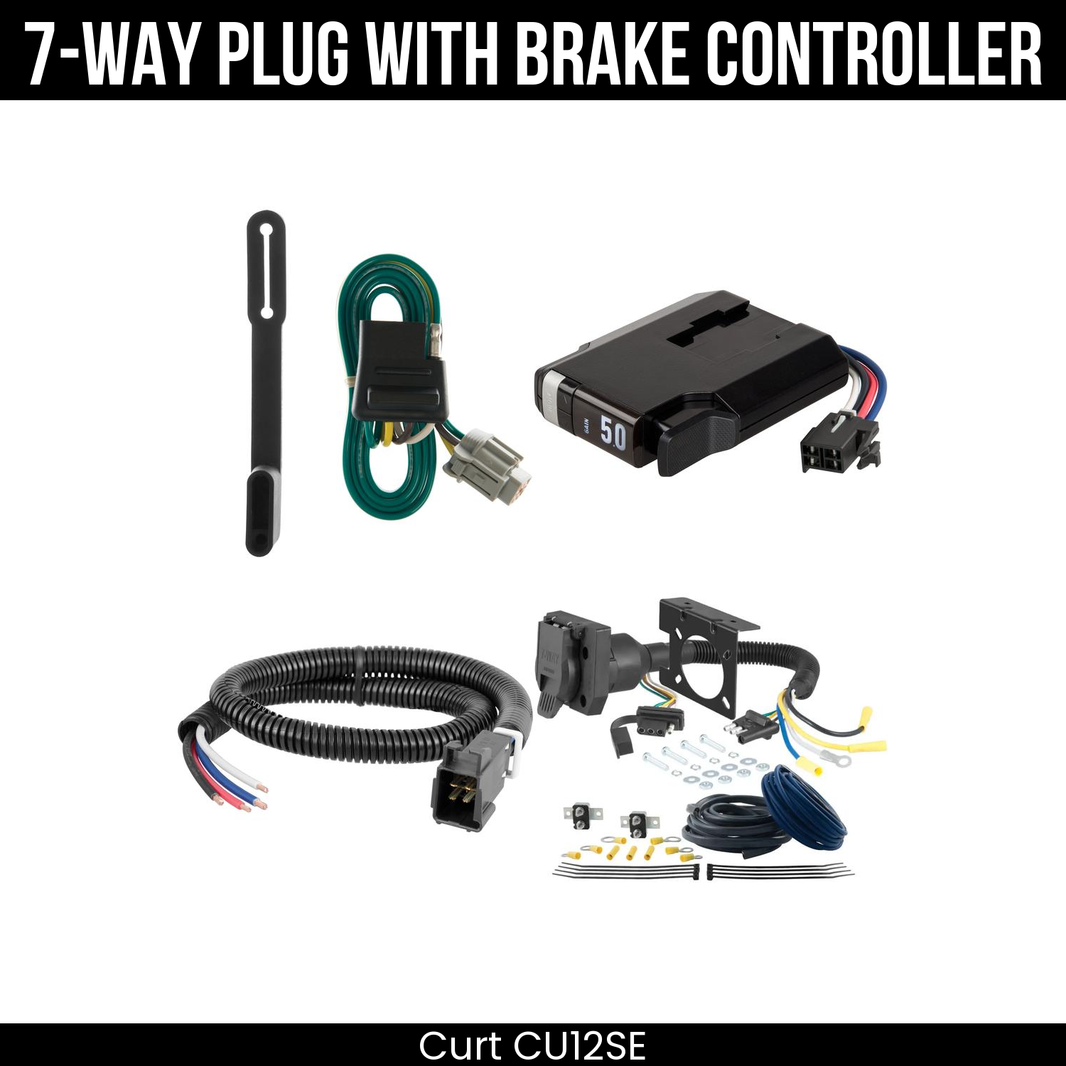 Trailer Wiring 7-Way Plug w/ Bracket , TriFlex NEXT Brake Control