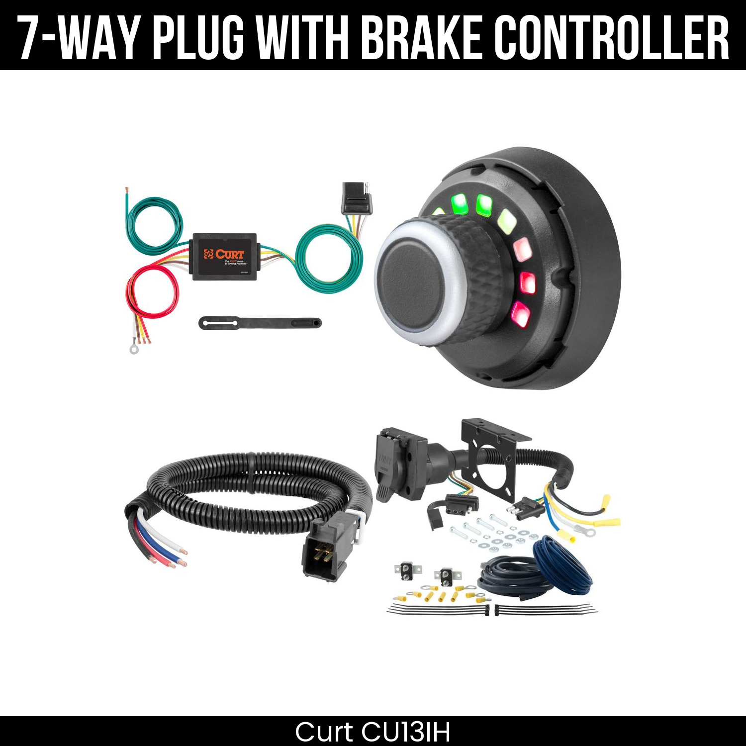 Trailer Wiring 7-Way Plug w/ Bracket , Spectrum Brake Control