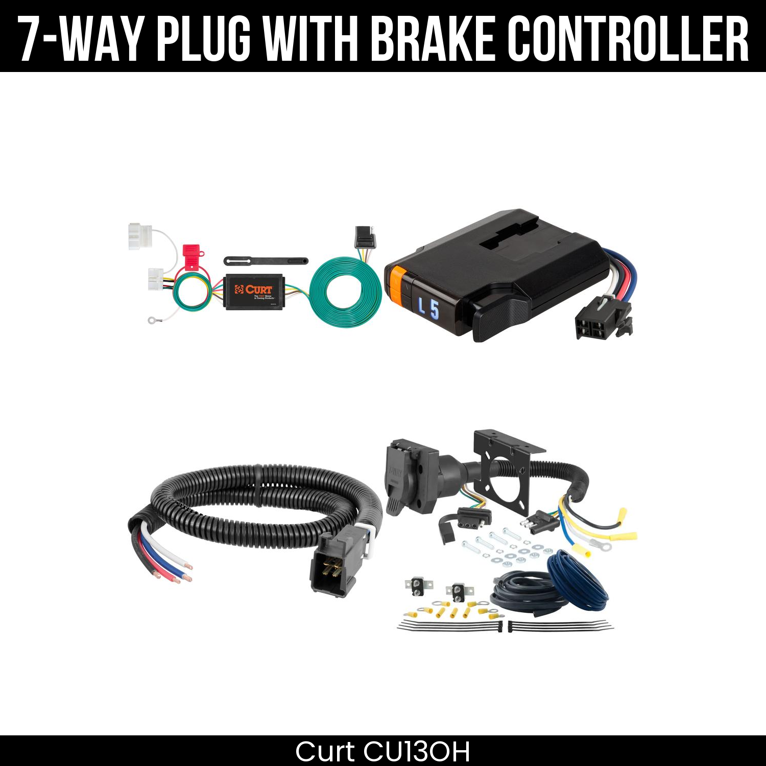 Trailer Wiring 7-Way Plug w/ Bracket , Discovery Next Brake Control