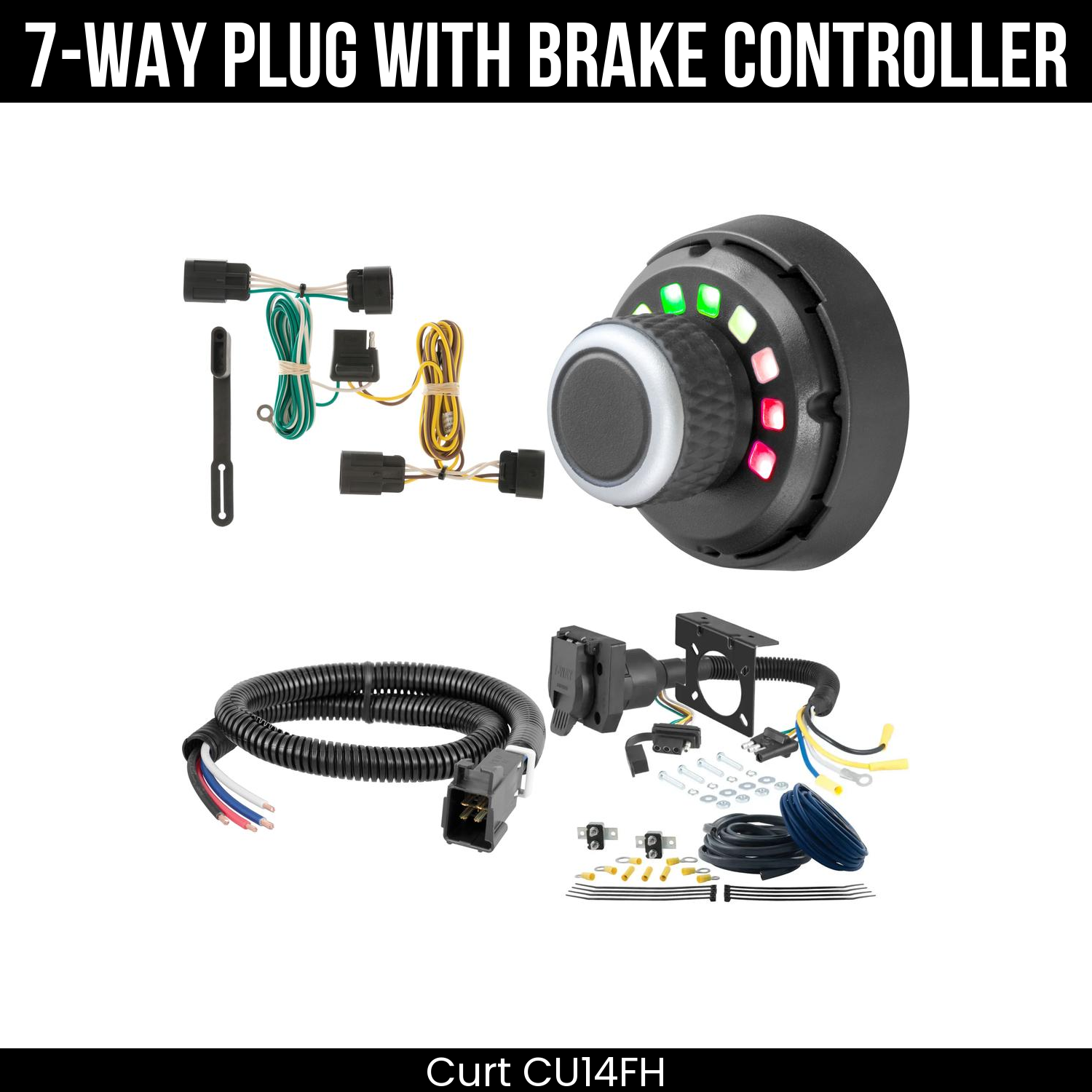 Trailer Wiring 7-Way Plug w/ Bracket , Spectrum Brake Control