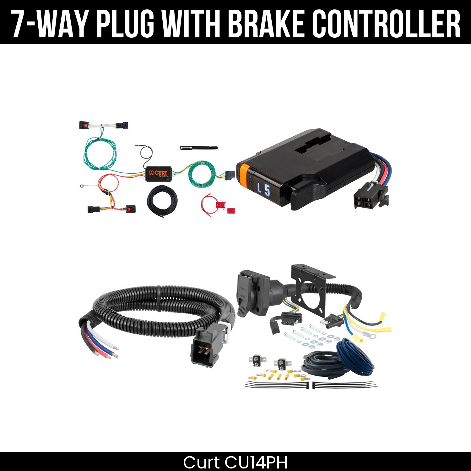 Trailer Wiring 7-Way Plug w/ Bracket , Discovery Next Brake Control