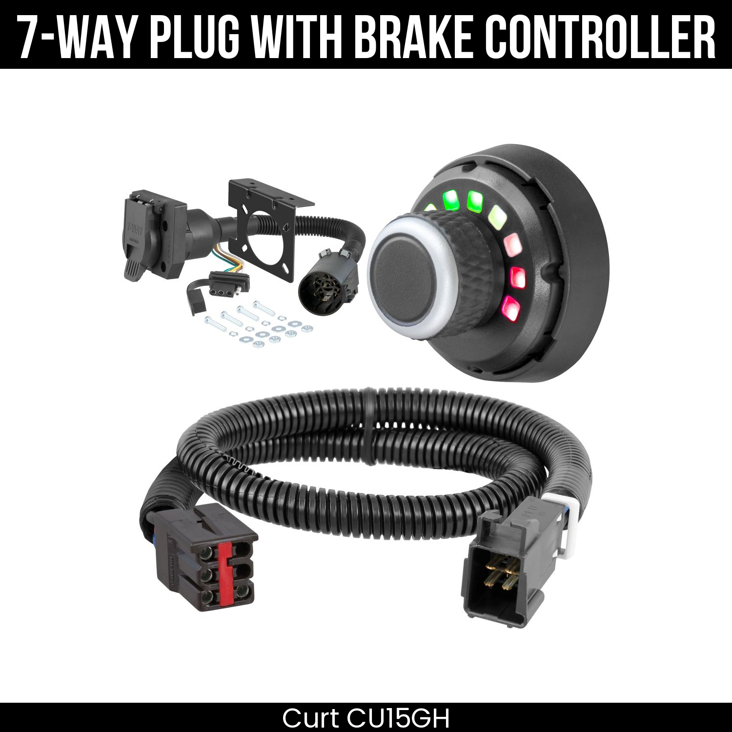 Trailer Wiring 7-Way Plug w/ Bracket , Spectrum Brake Control