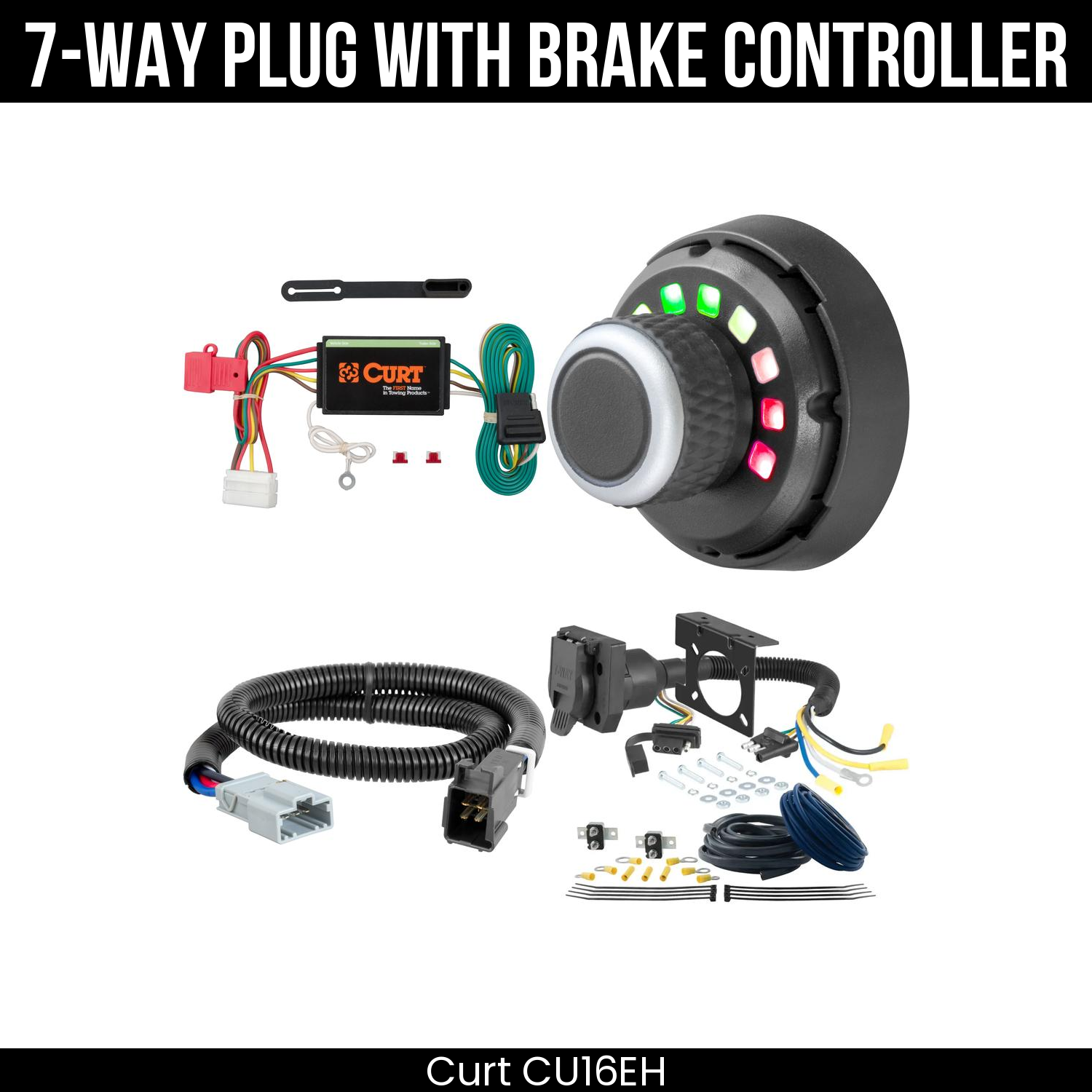 Trailer Wiring 7-Way Plug w/ Bracket , Spectrum Brake Control