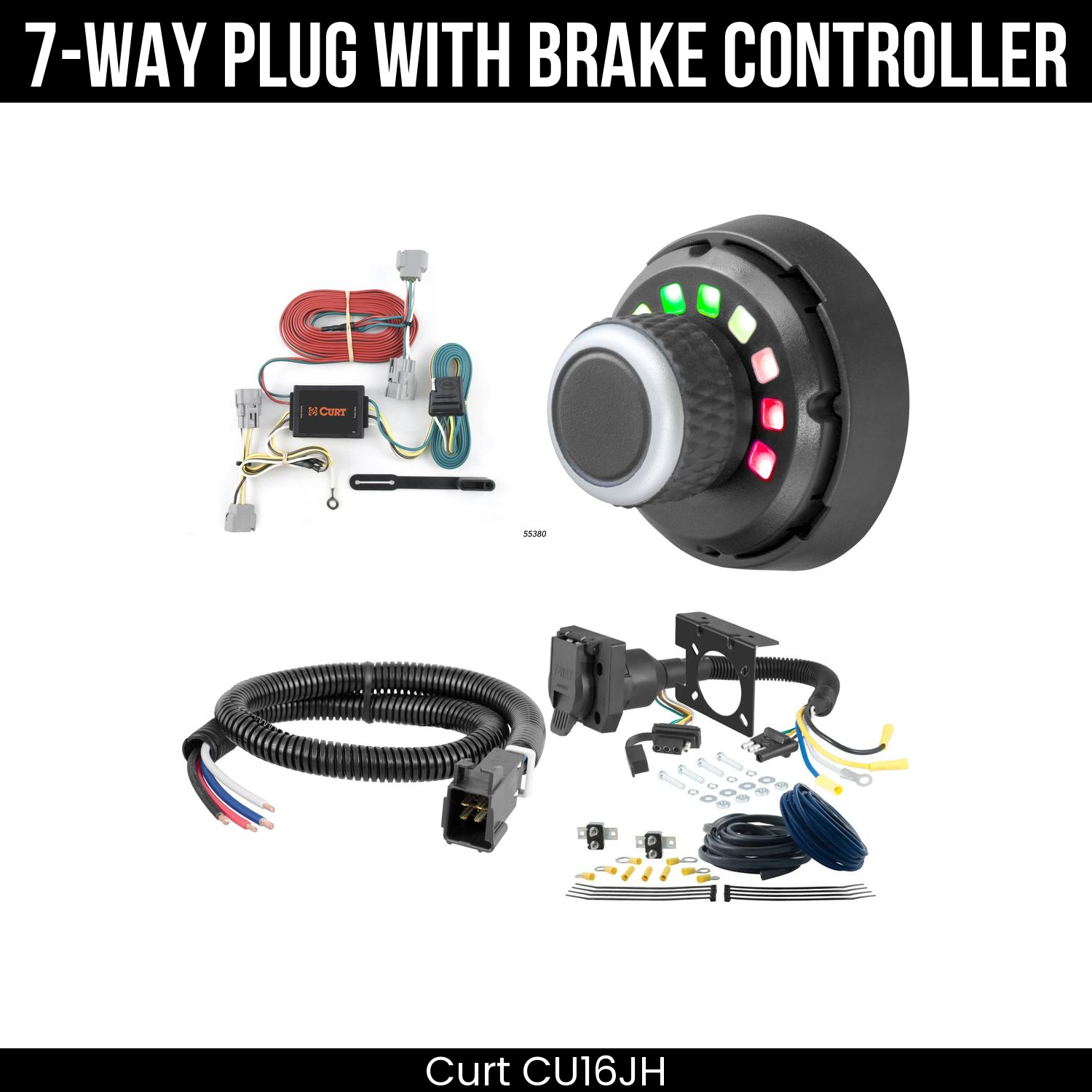 Trailer Wiring 7-Way Plug w/ Bracket , Spectrum Brake Control