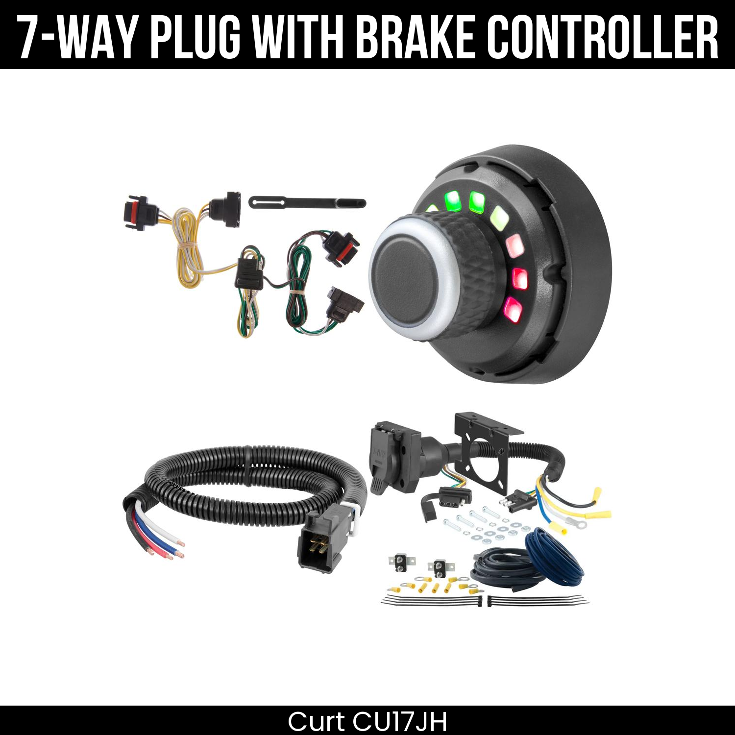 Trailer Wiring 7-Way Plug w/ Bracket , Spectrum Brake Control