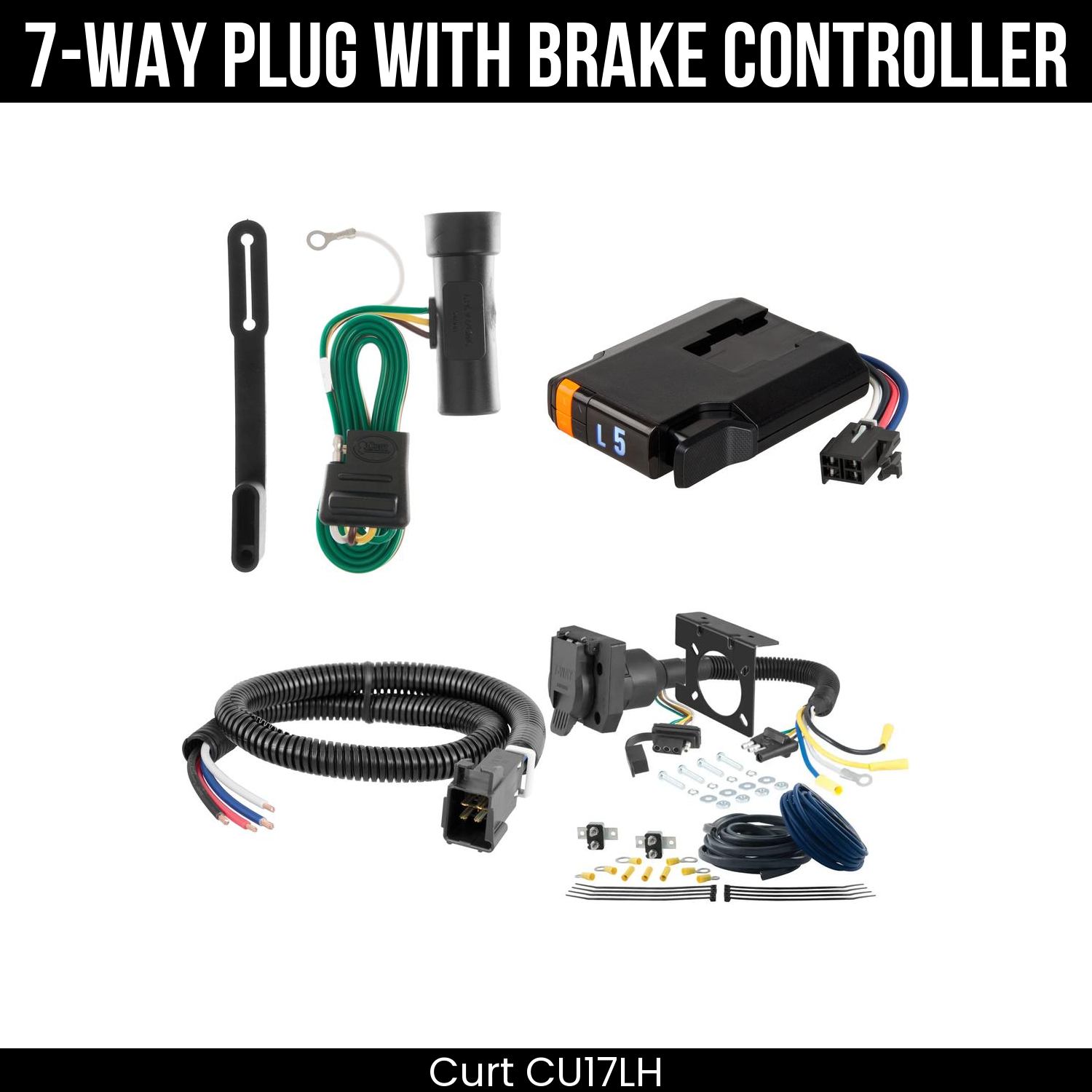 Trailer Wiring 7-Way Plug w/ Bracket , Discovery Next Brake Control