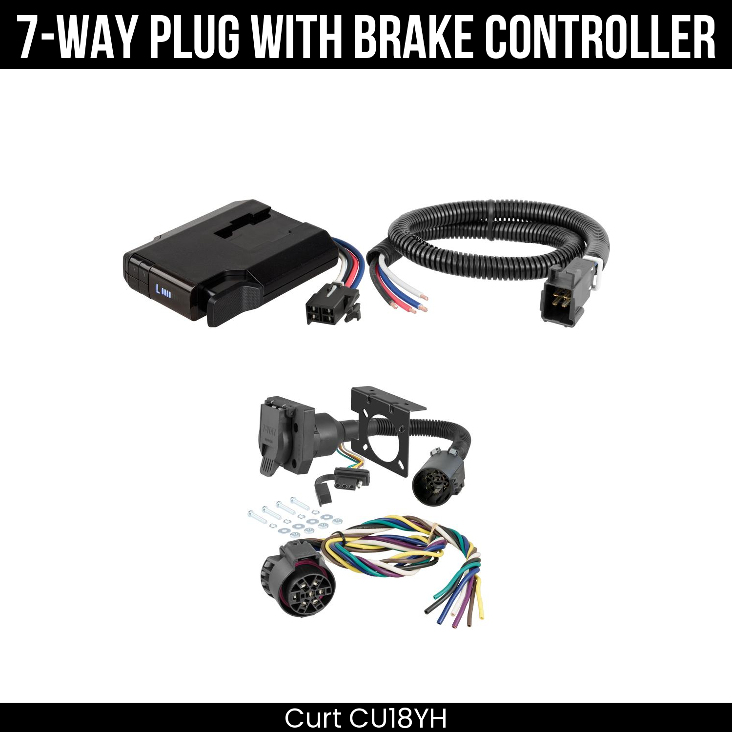 Trailer Wiring 7-Way Plug w/ Bracket , Venturer Brake Control