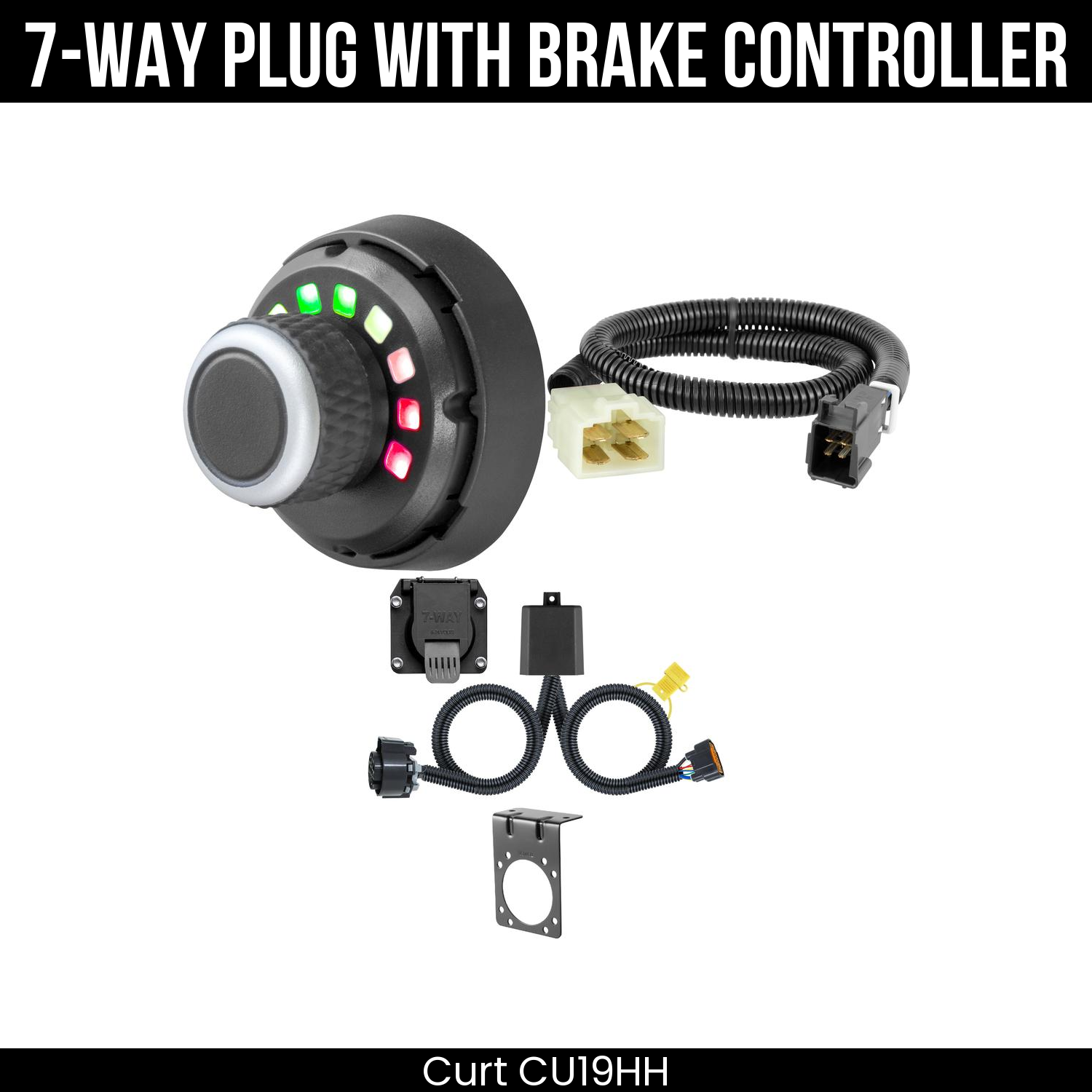 Trailer Wiring 7-Way Plug w/ Bracket , Spectrum Brake Control