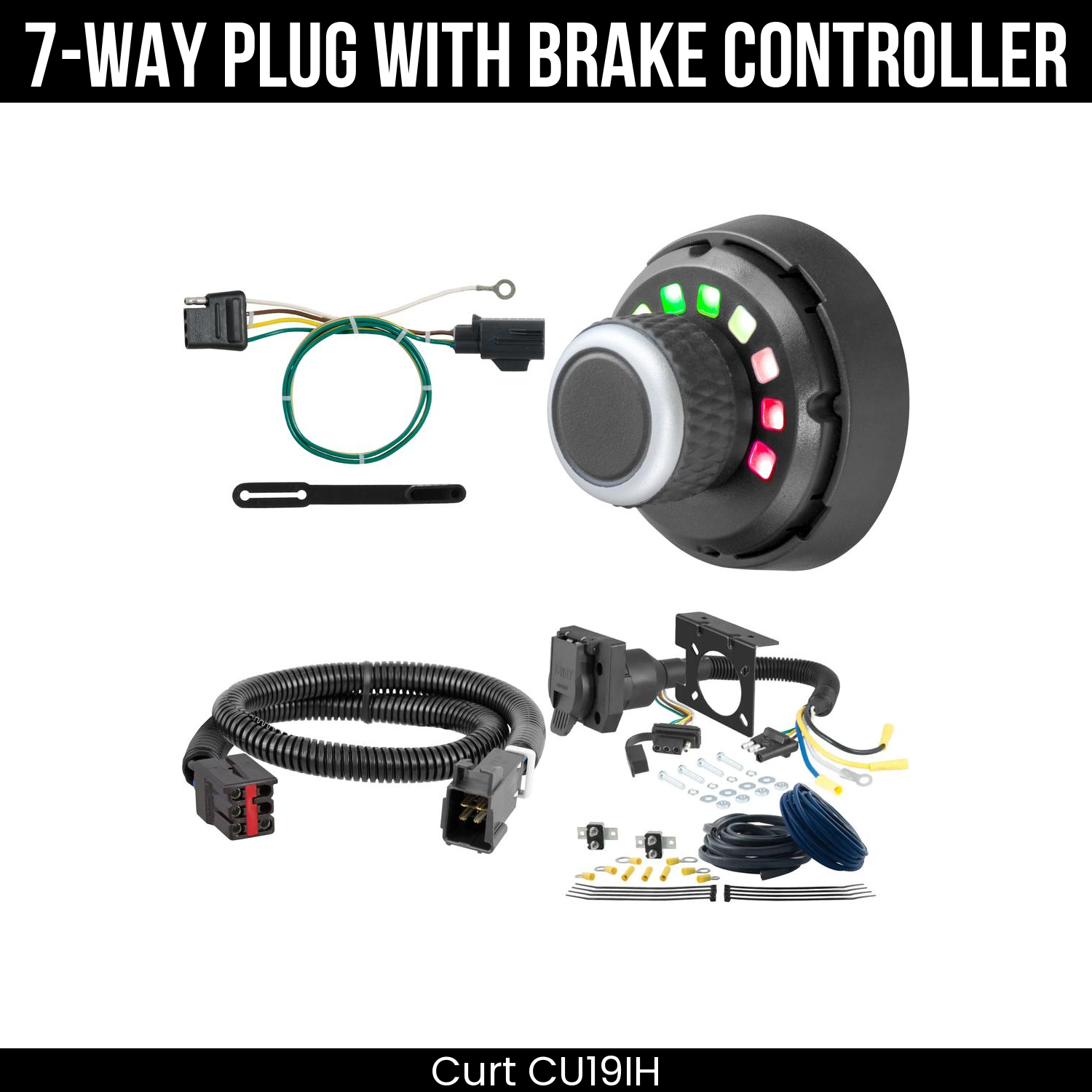 Trailer Wiring 7-Way Plug w/ Bracket , Spectrum Brake Control
