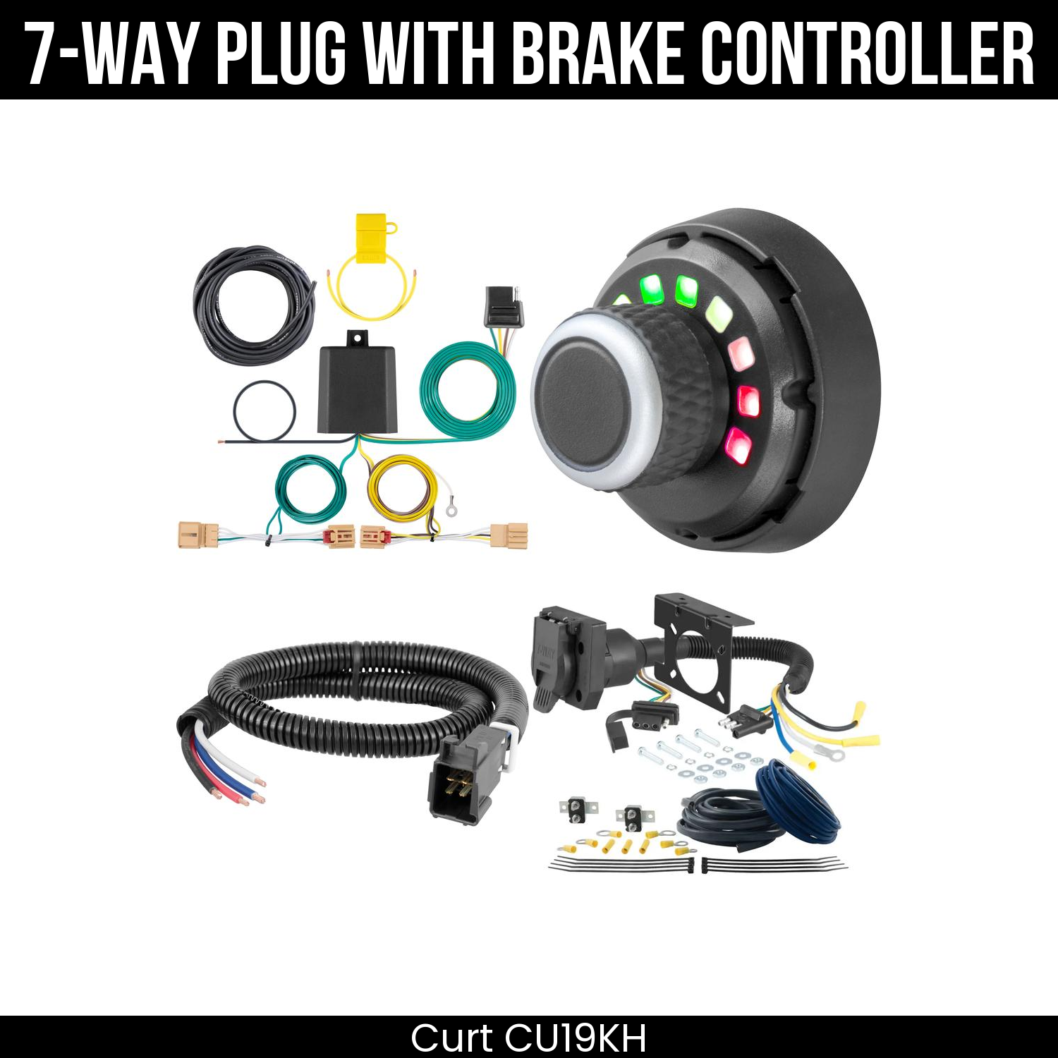 Trailer Wiring 7-Way Plug w/ Bracket , Spectrum Brake Control
