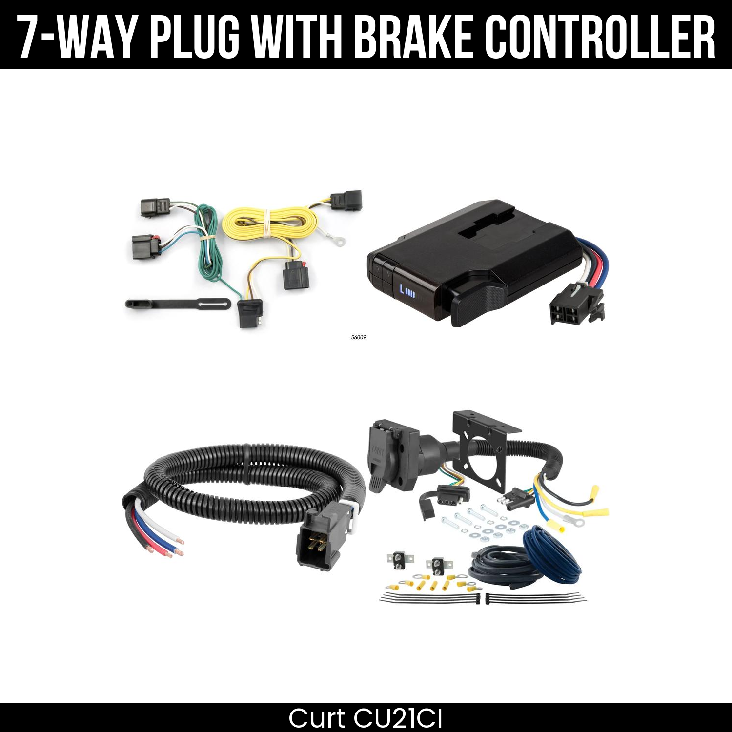 Trailer Wiring 7-Way Plug w/ Bracket , Venturer Brake Control