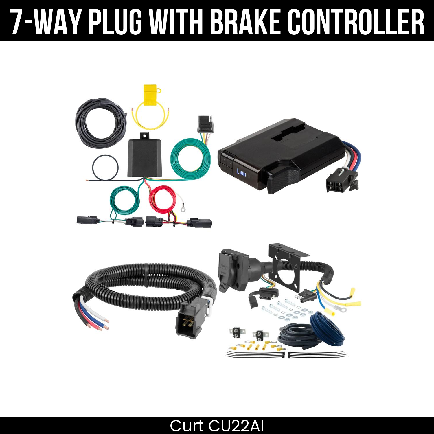 Trailer Wiring 7-Way Plug w/ Bracket , Venturer Brake Control