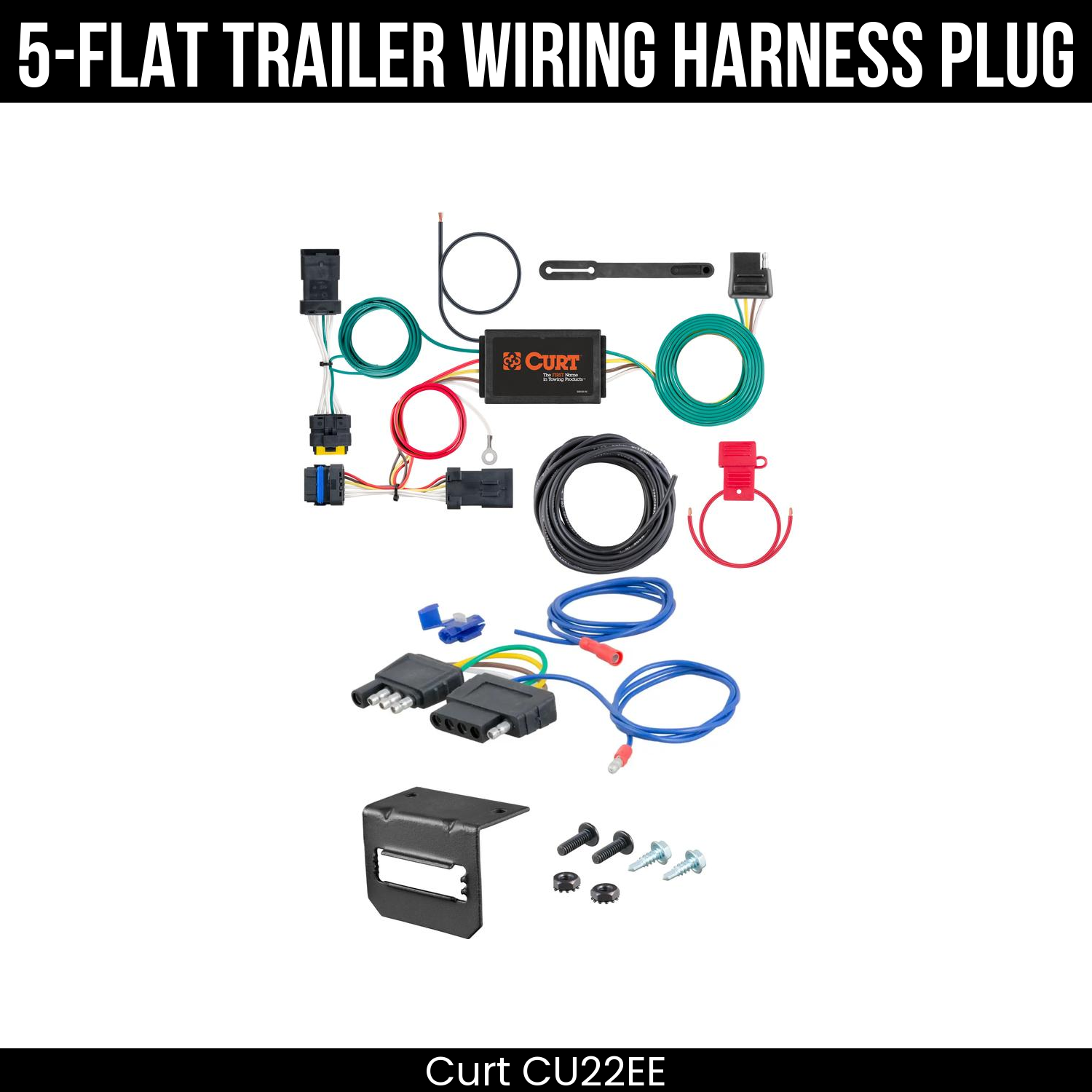 Trailer Wiring 5-Flat Plug w/ Bracket