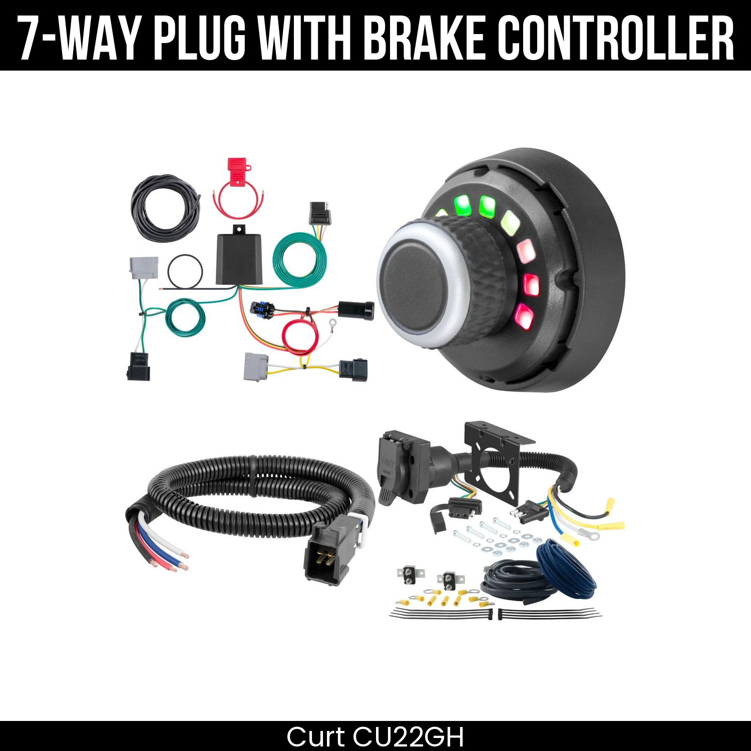 Trailer Wiring 7-Way Plug w/ Bracket , Spectrum Brake Control