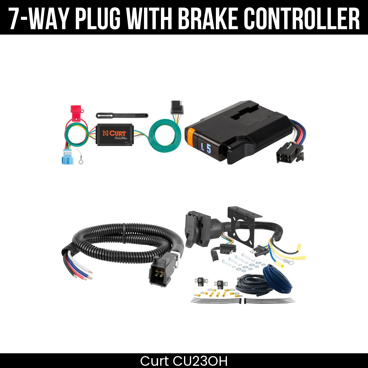 Trailer Wiring 7-Way Plug w/ Bracket , Discovery Next Brake Control