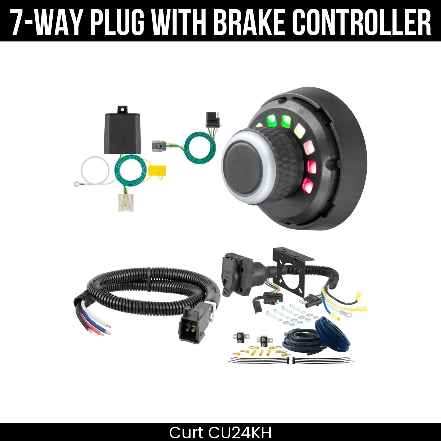 Trailer Wiring 7-Way Plug w/ Bracket , Spectrum Brake Control