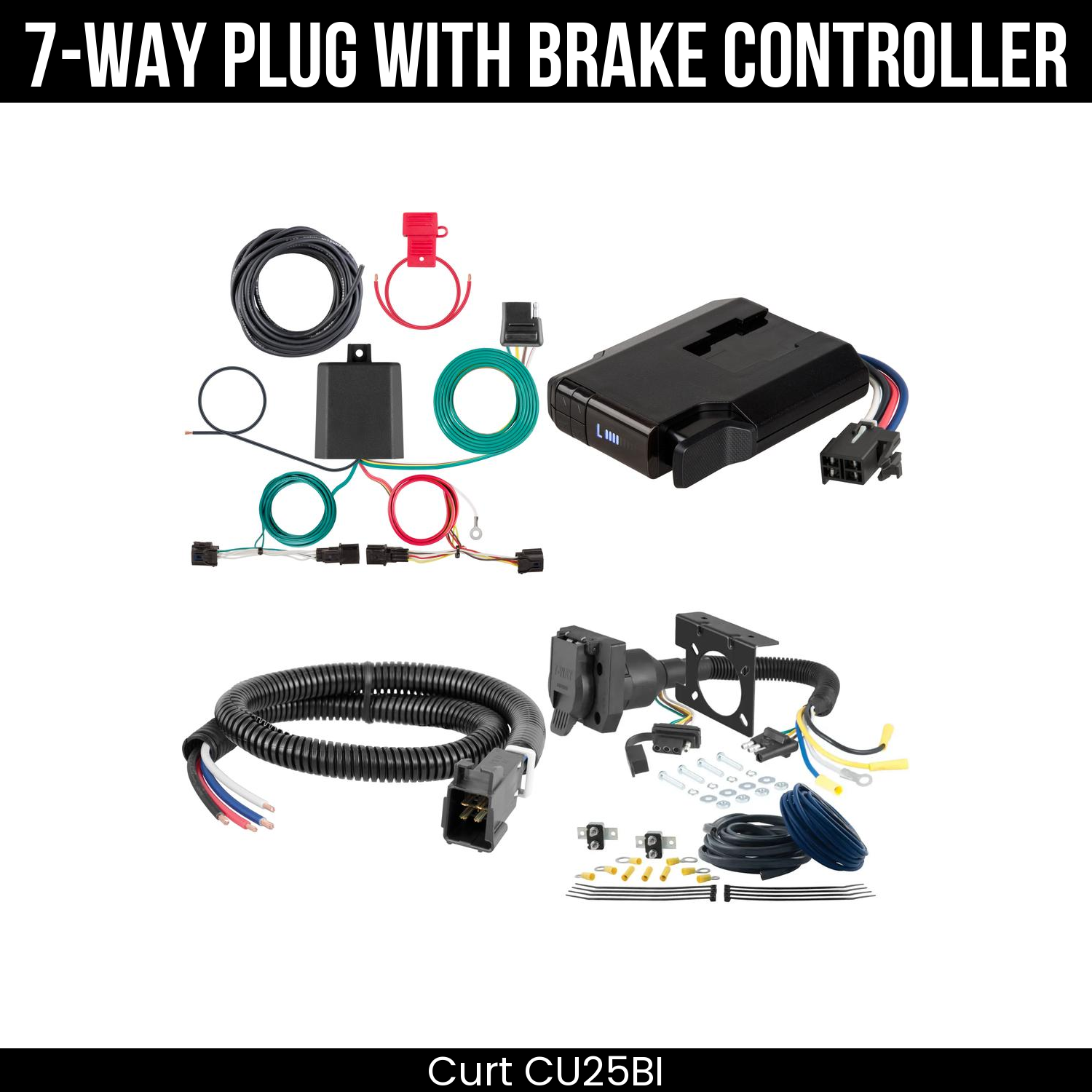 Trailer Wiring 7-Way Plug w/ Bracket , Venturer Brake Control