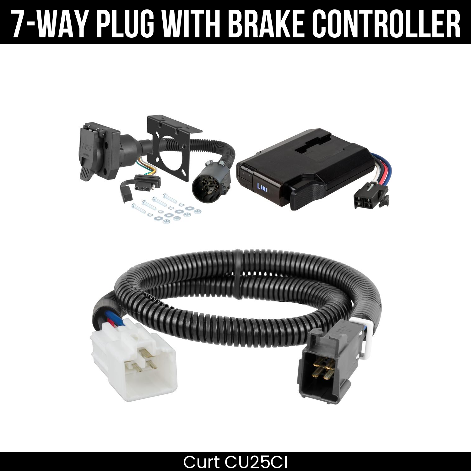 Trailer Wiring 7-Way Plug w/ Bracket , Venturer Brake Control