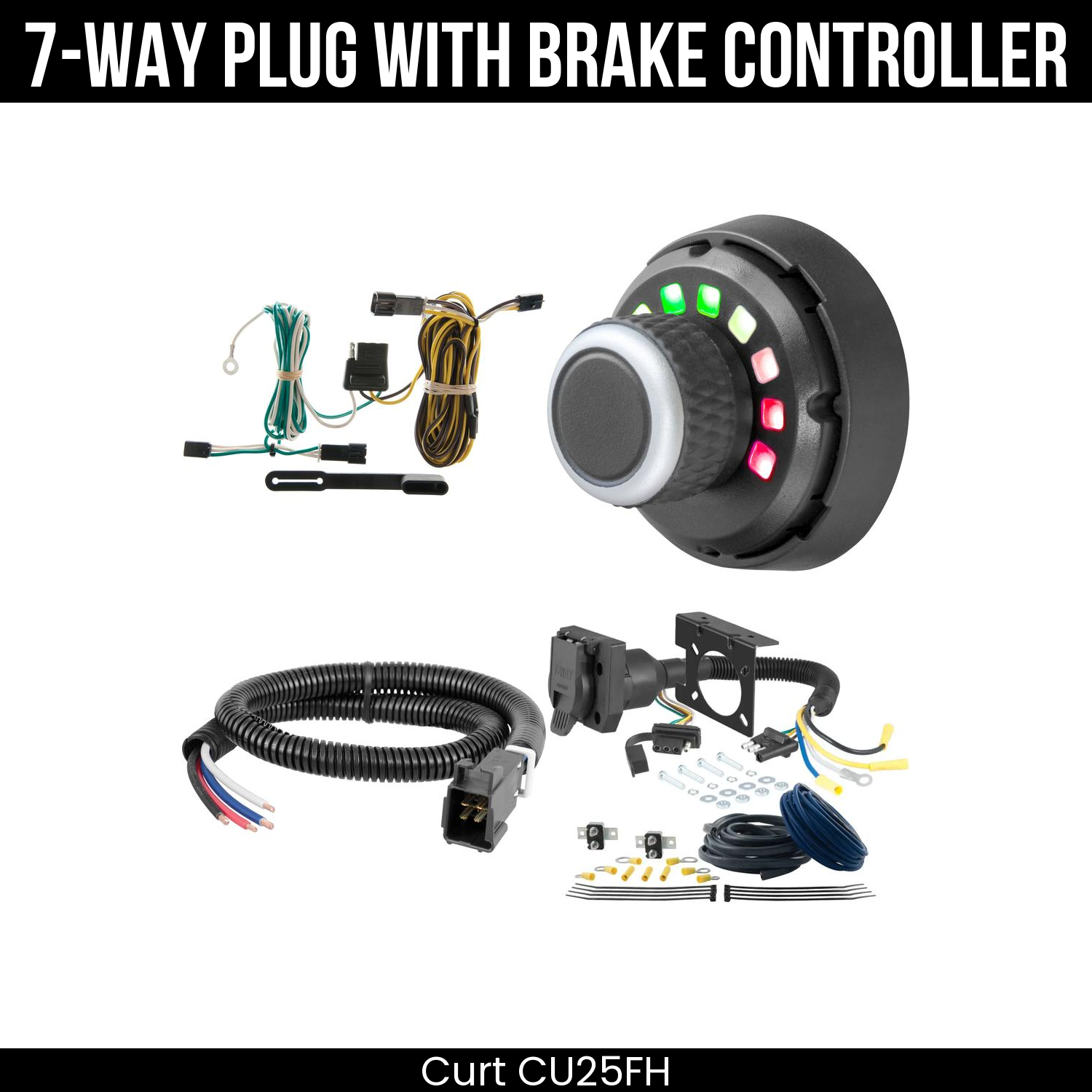 Trailer Wiring 7-Way Plug w/ Bracket , Spectrum Brake Control