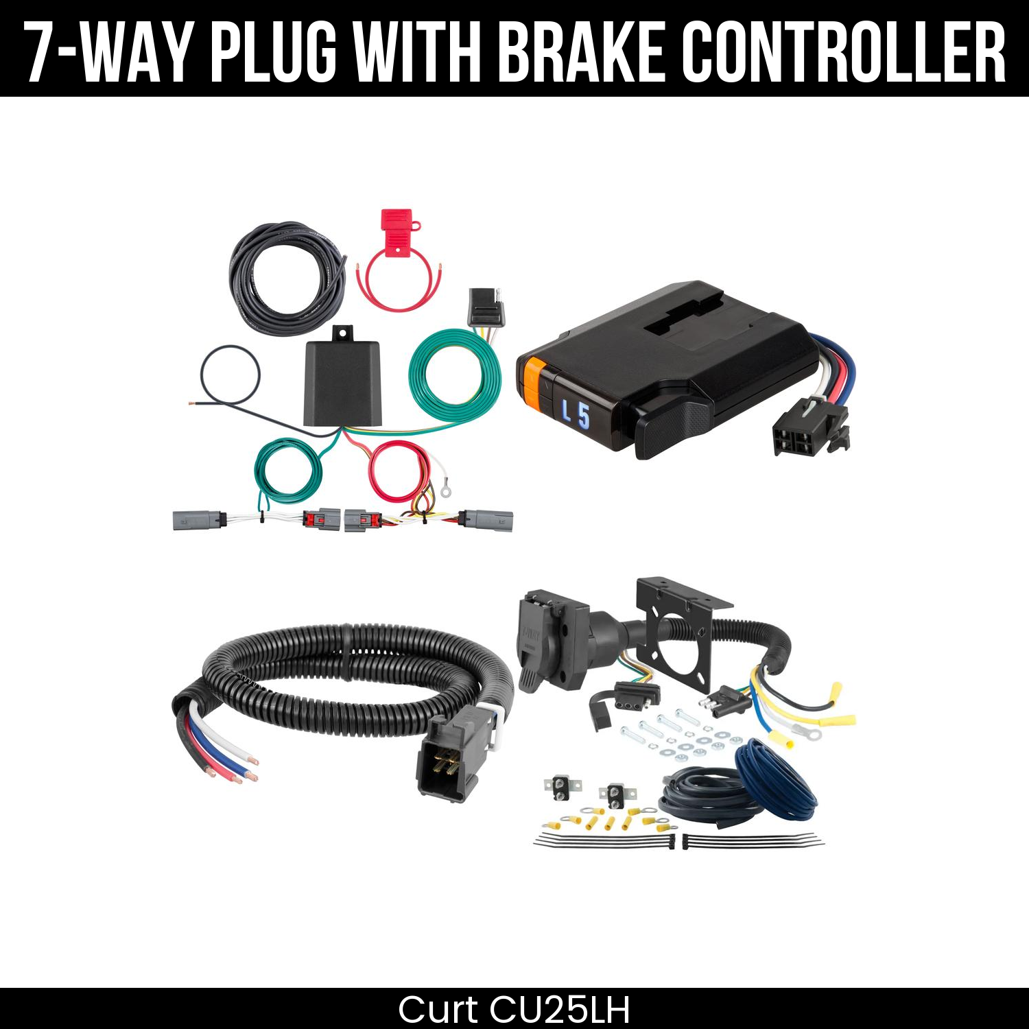 Trailer Wiring 7-Way Plug w/ Bracket , Discovery Next Brake Control