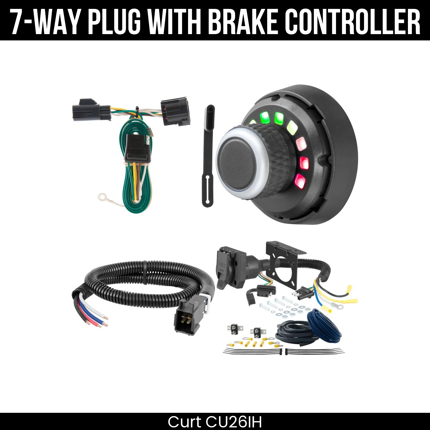Trailer Wiring 7-Way Plug w/ Bracket , Spectrum Brake Control