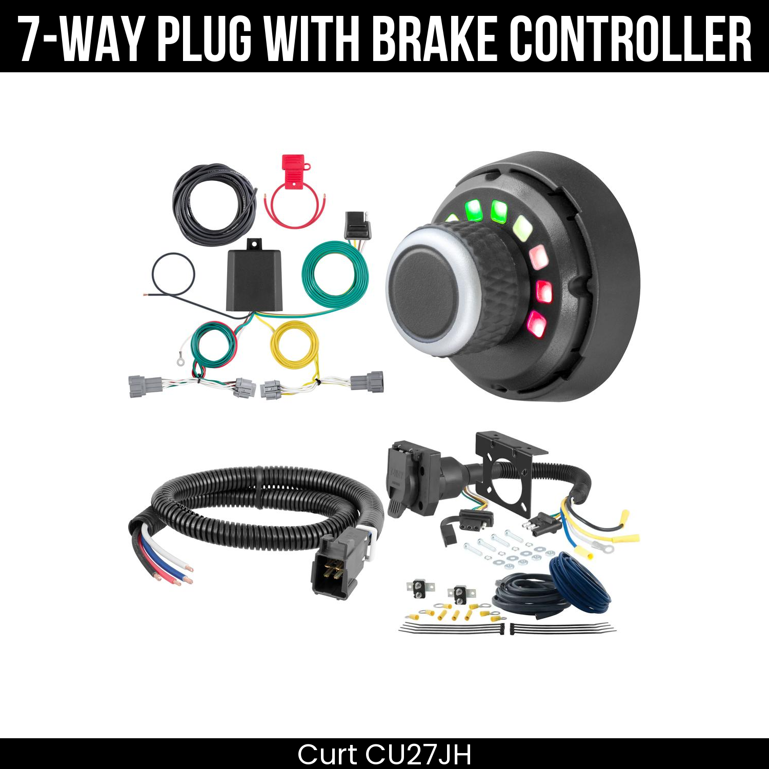 Trailer Wiring 7-Way Plug w/ Bracket , Spectrum Brake Control