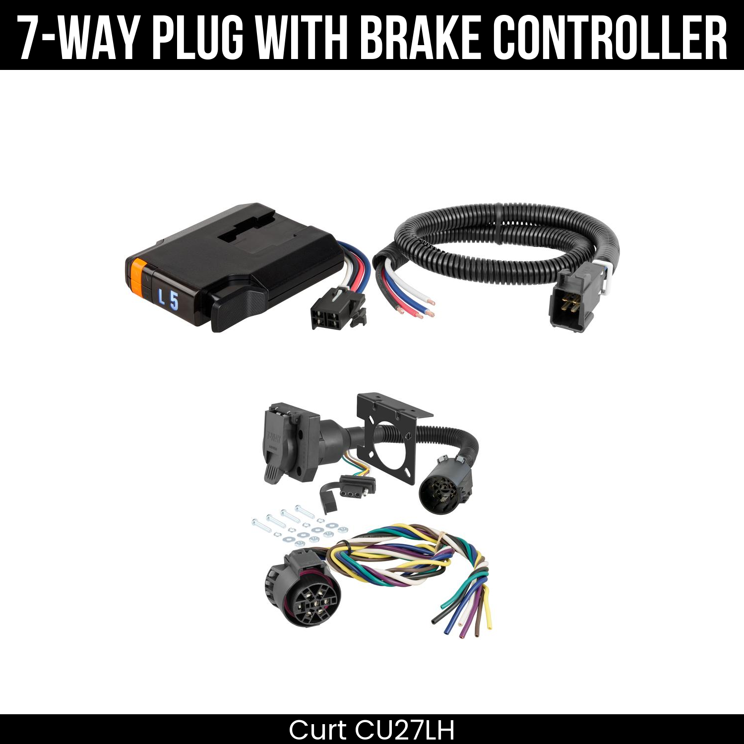 Trailer Wiring 7-Way Plug w/ Bracket , Discovery Next Brake Control