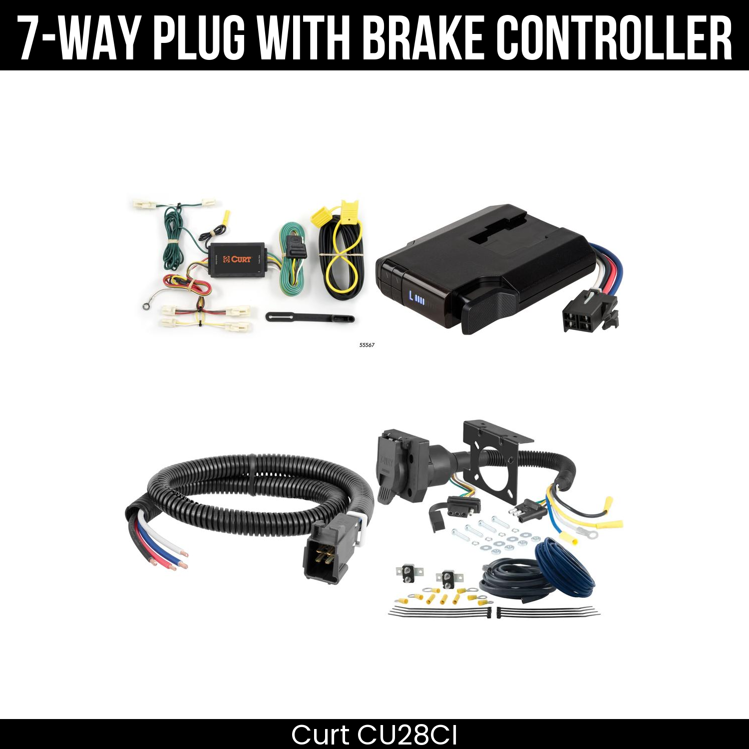 Trailer Wiring 7-Way Plug w/ Bracket , Venturer Brake Control